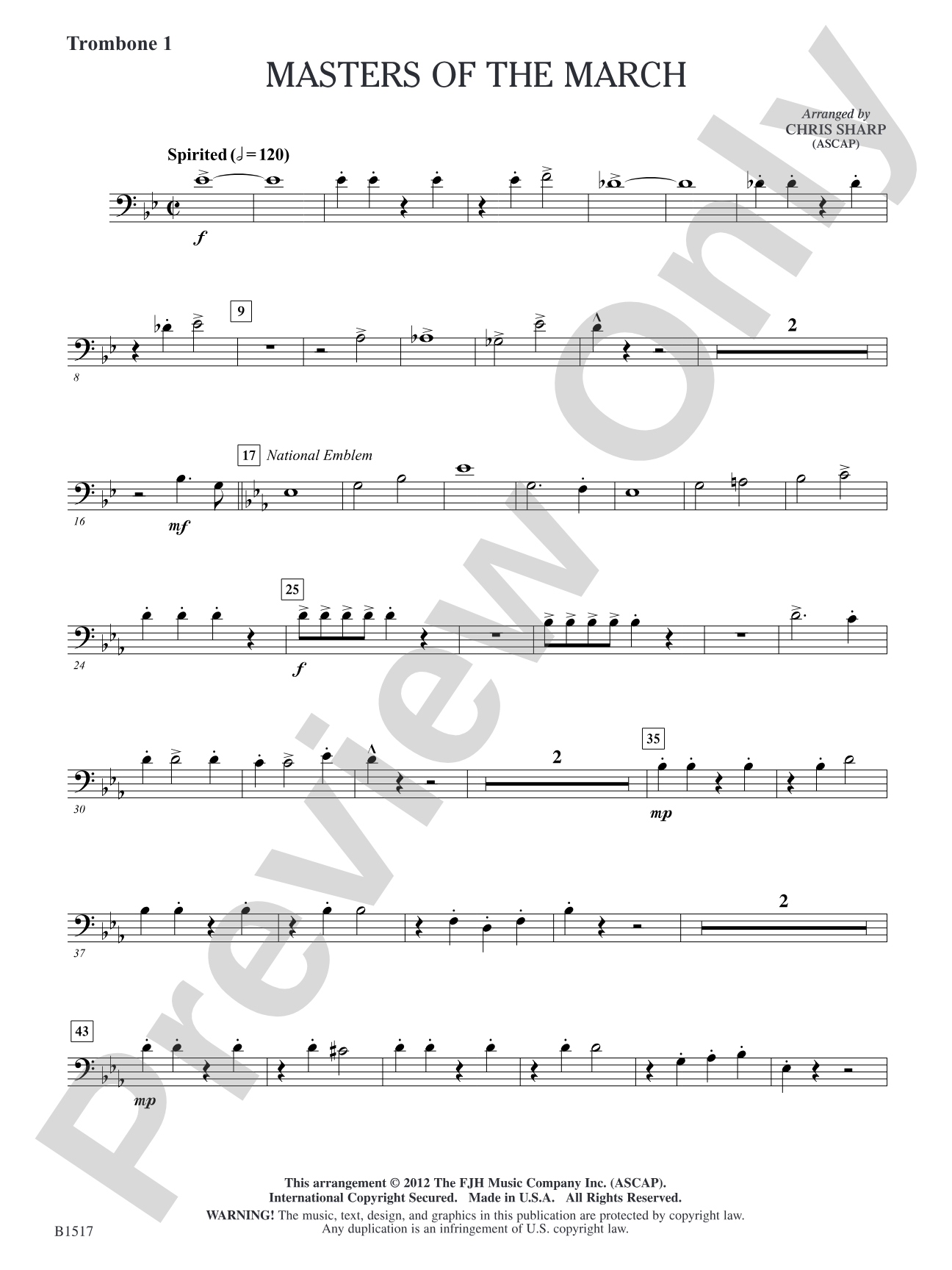 Master of the March: Trombone 1