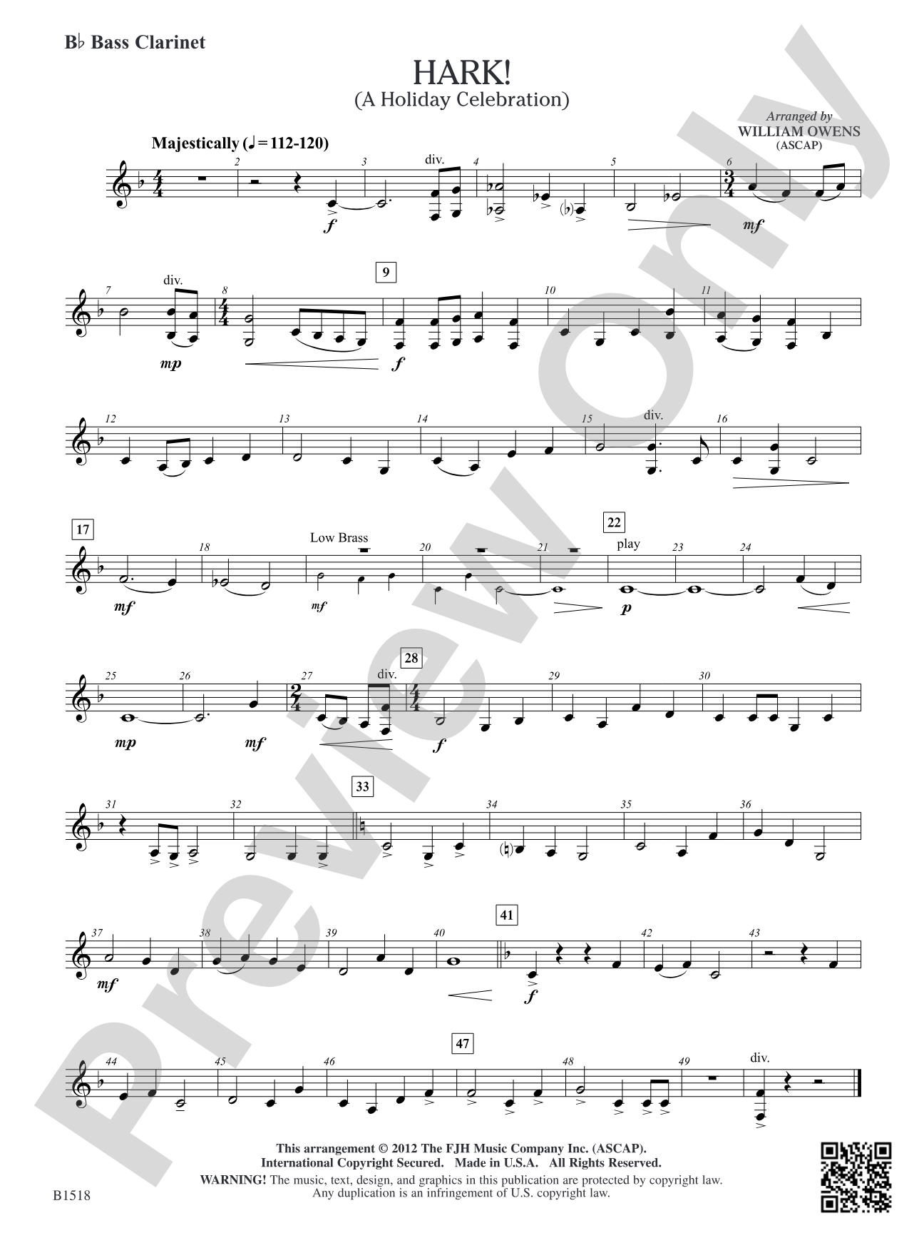 Hark!: B-flat Bass Clarinet