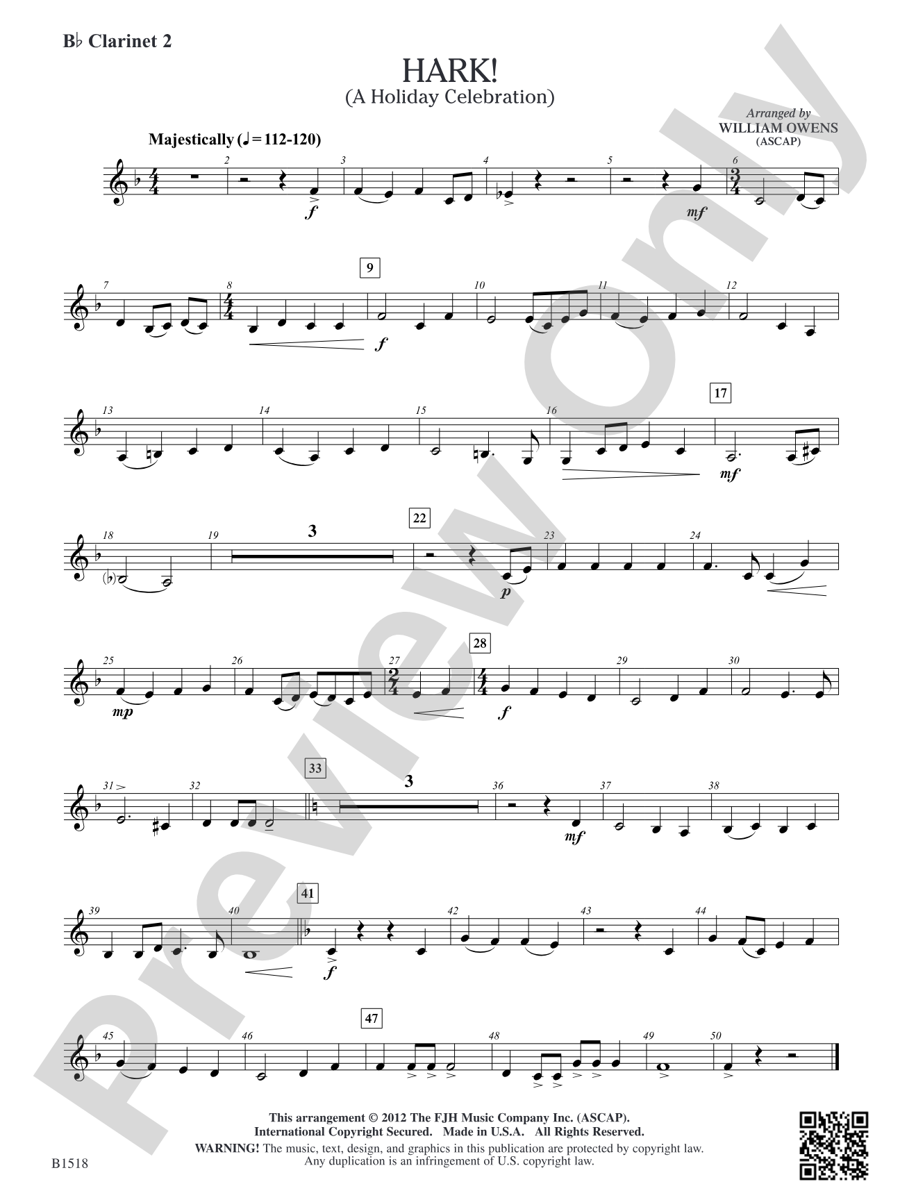 Hark!: B-flat Clarinet 2