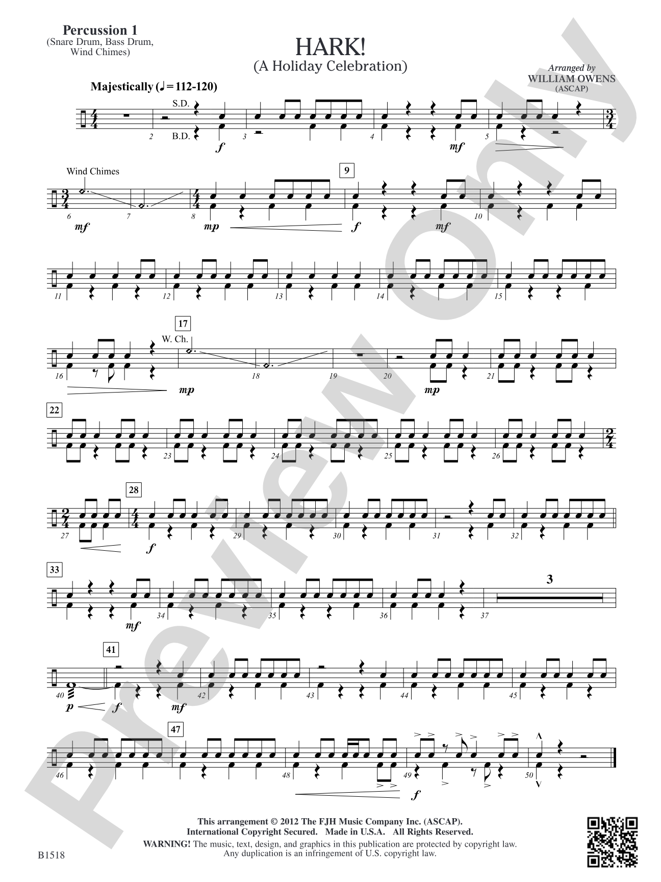 Hark!: Percussion 1