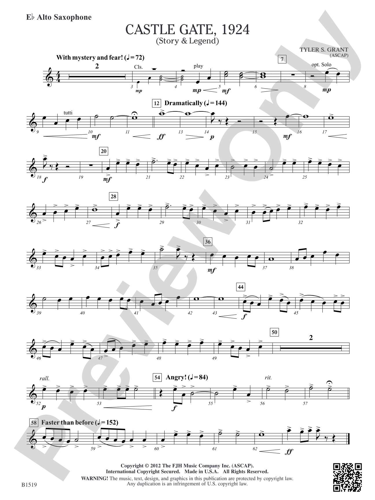 Castle Gate, 1924: E-flat Alto Saxophone