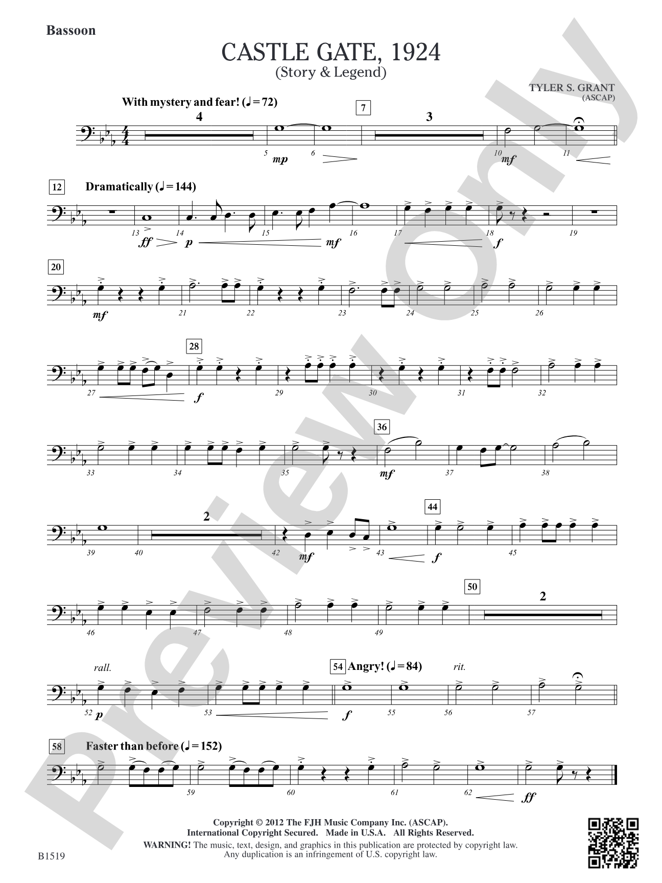 Castle Gate, 1924: Bassoon