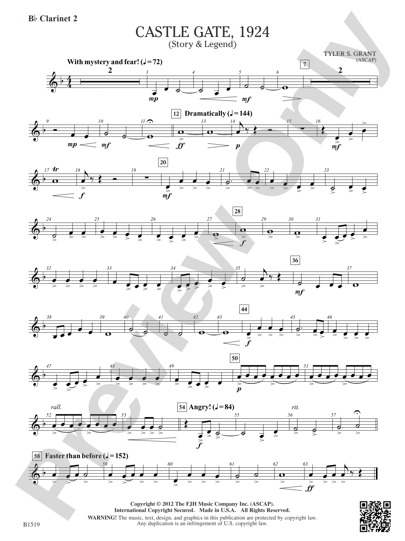 Castle Gate, 1924: B-flat Clarinet 2