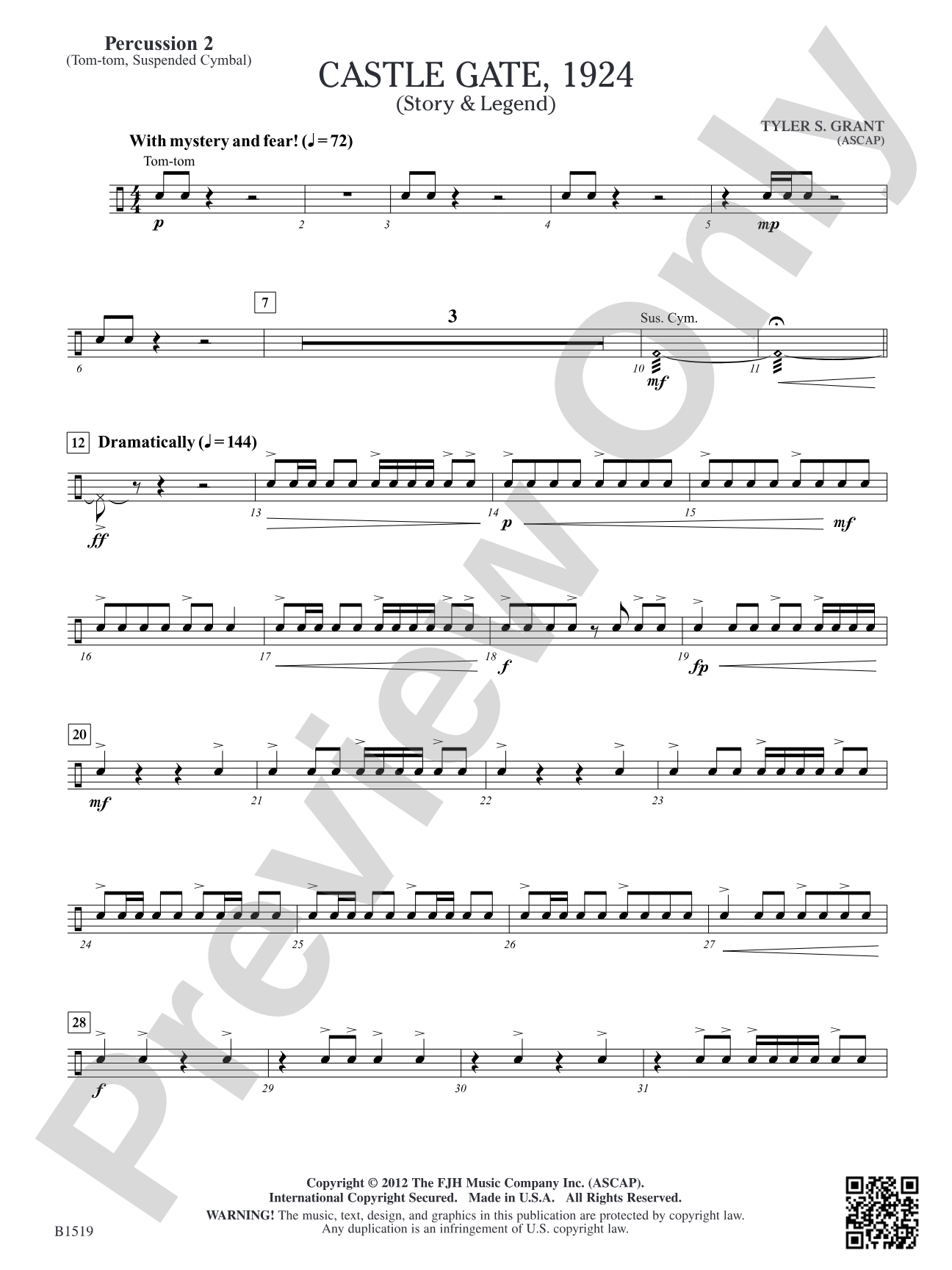 Castle Gate, 1924: Percussion 2