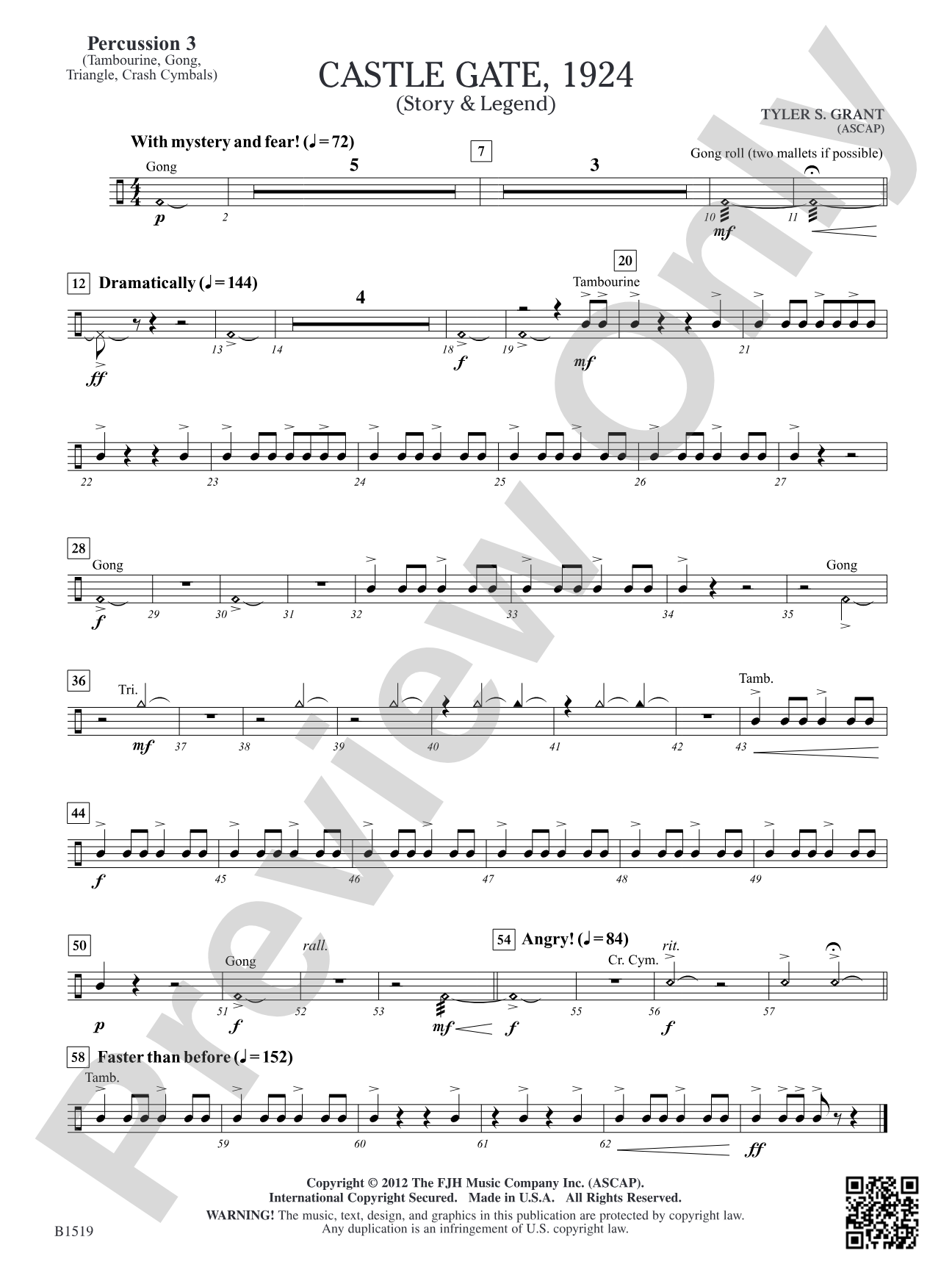 Castle Gate, 1924: Percussion 3