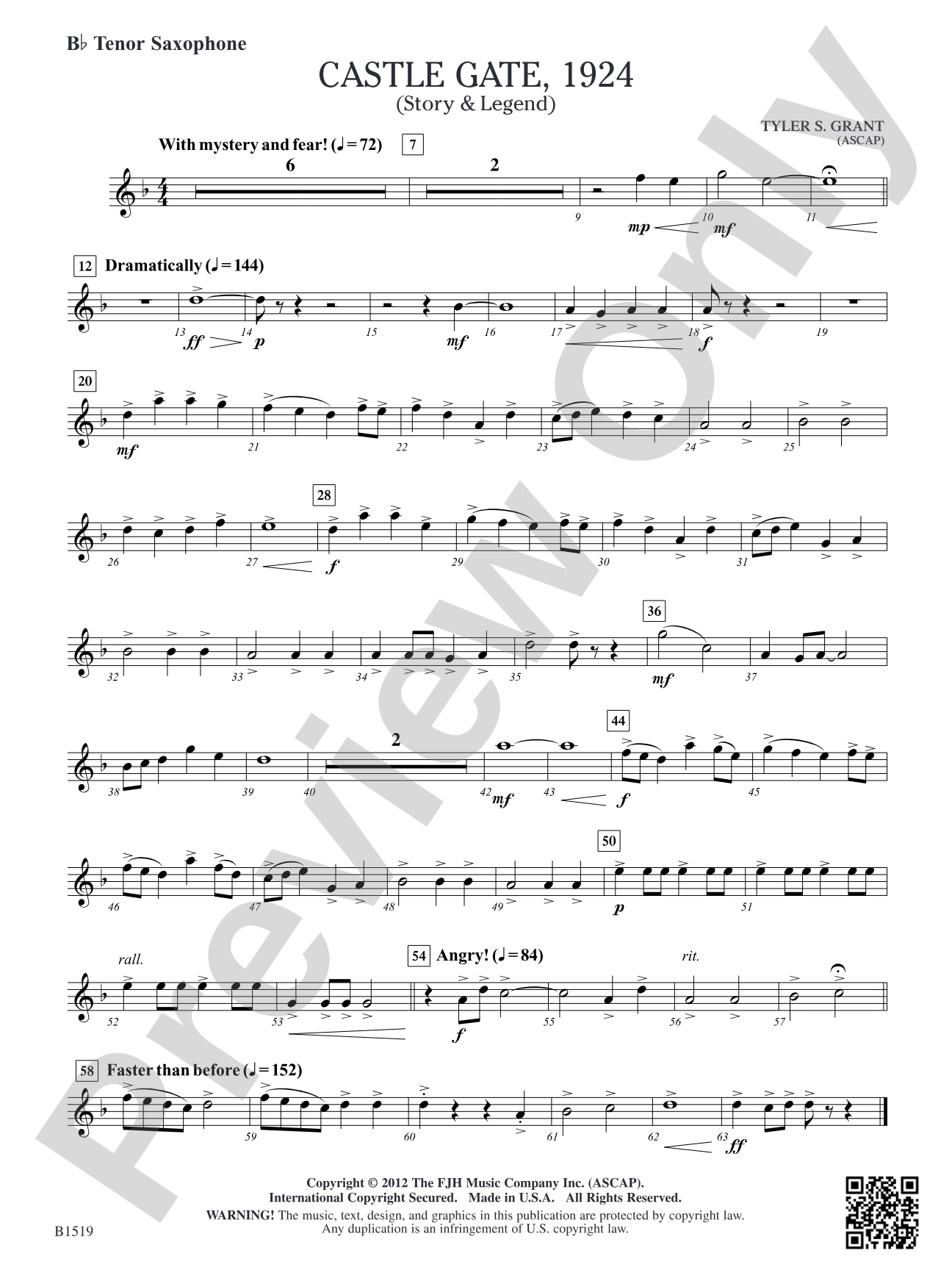 Castle Gate, 1924: B-flat Tenor Saxophone