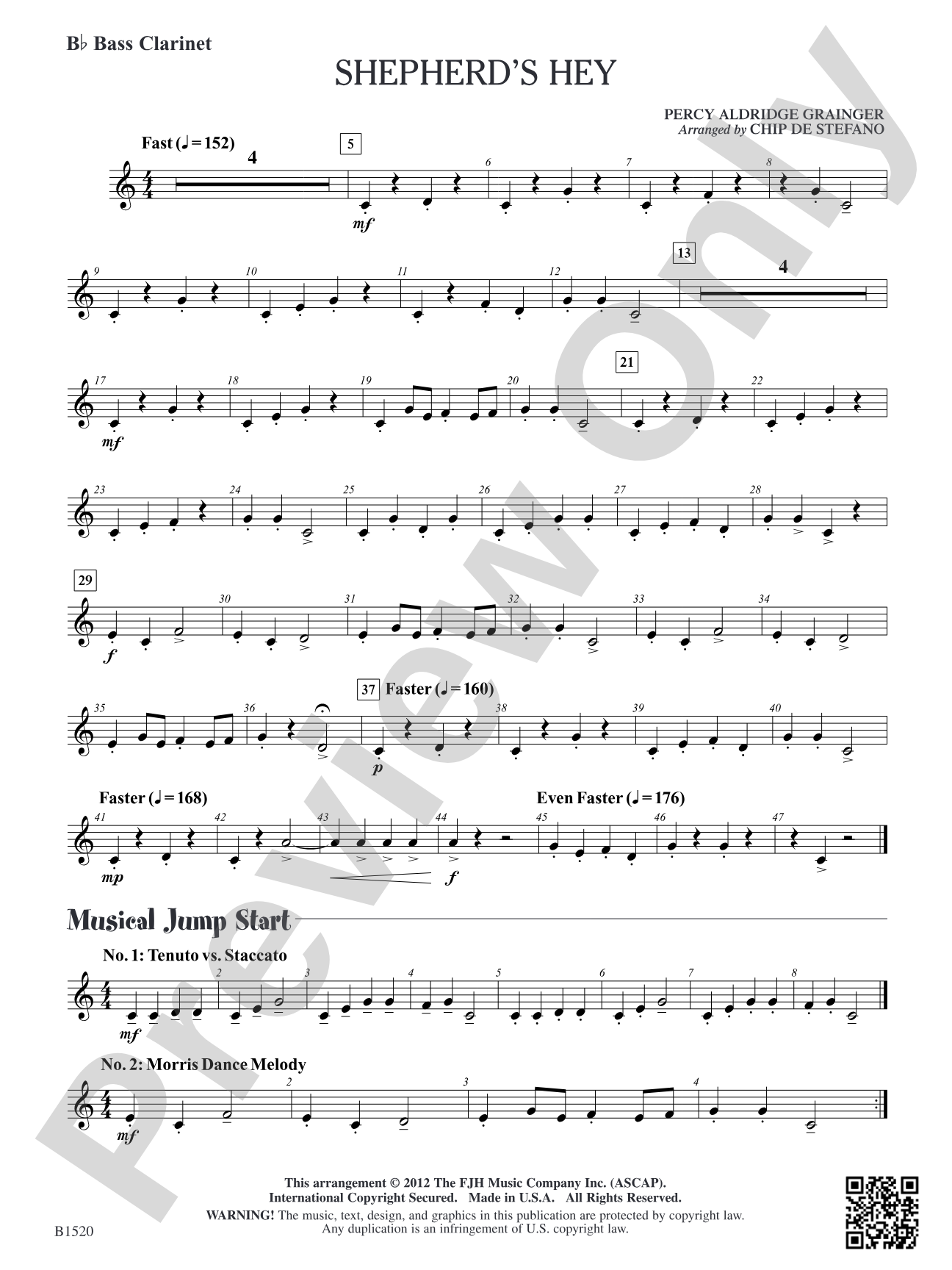 Shepherd's Hey: B-flat Bass Clarinet