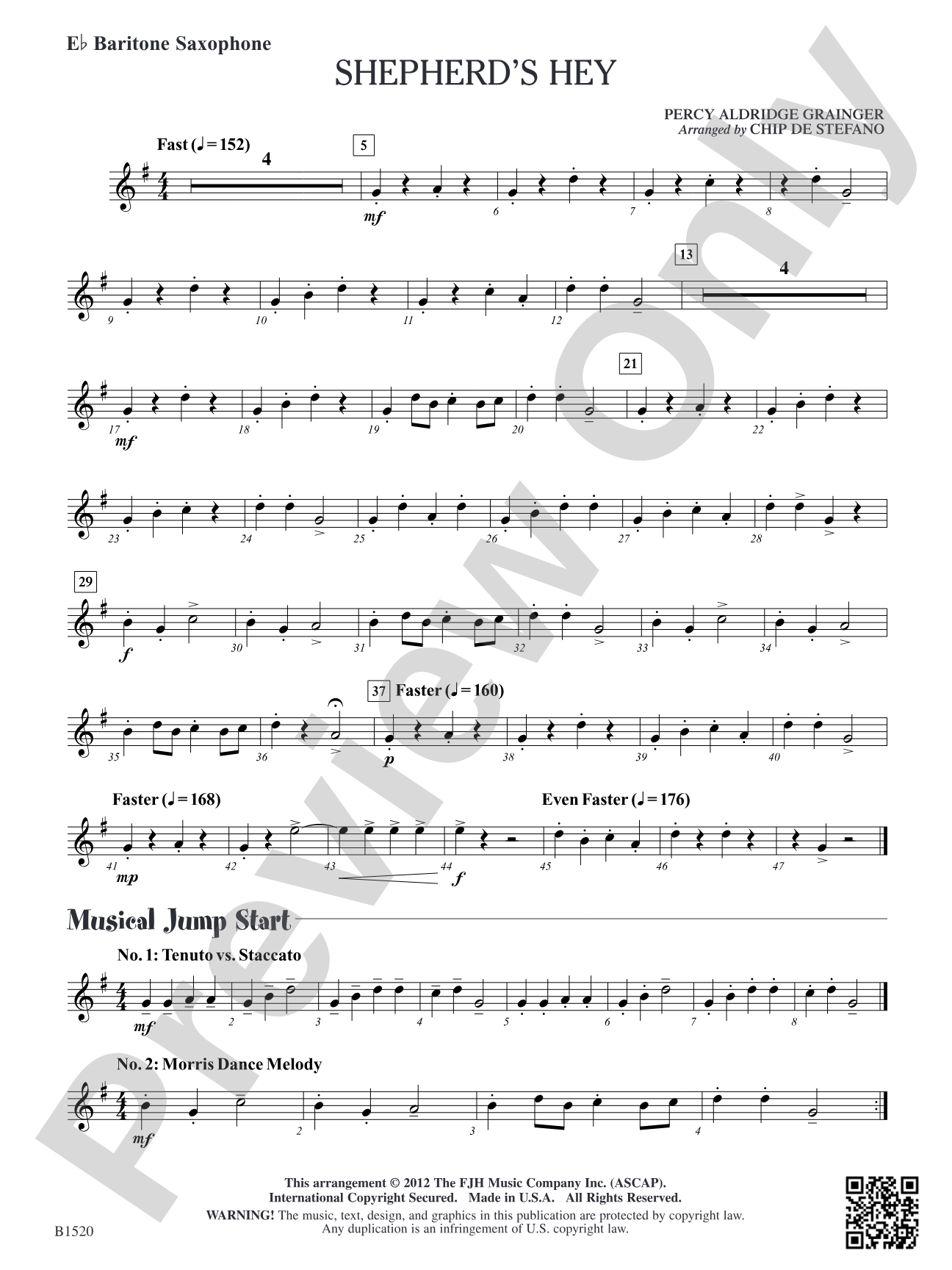Shepherd's Hey: E-flat Baritone Saxophone