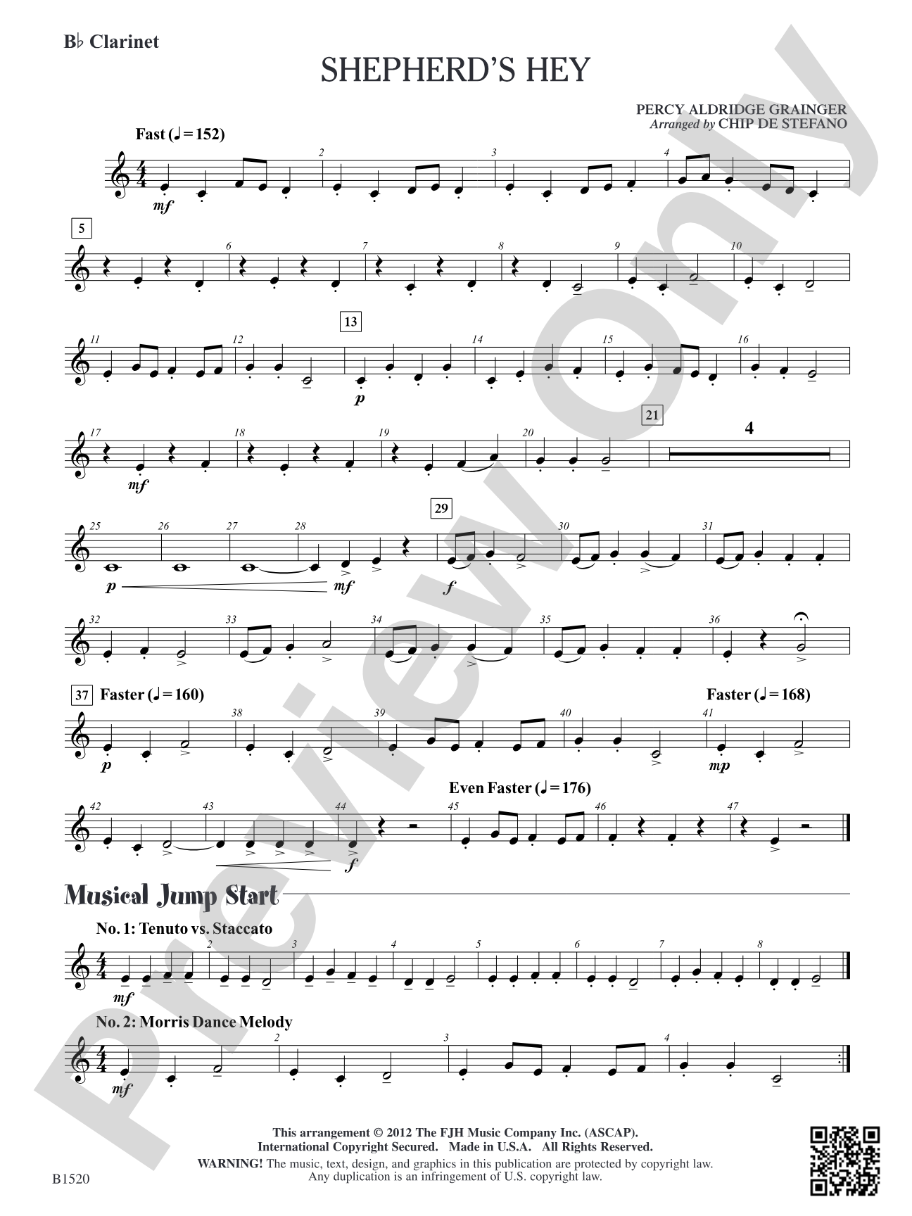 Shepherd's Hey: B-flat Clarinet