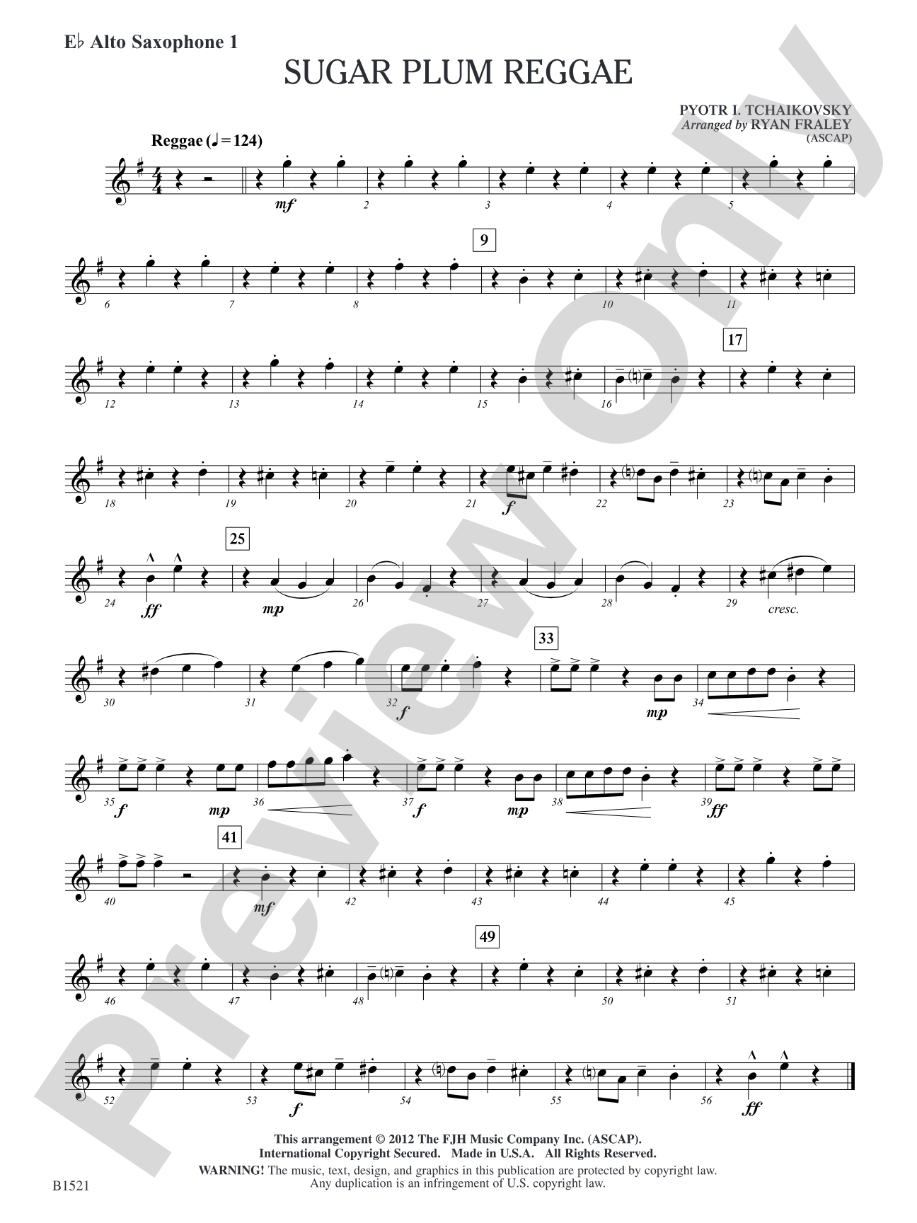 Sugar Plum Reggae: E-flat Alto Saxophone 1