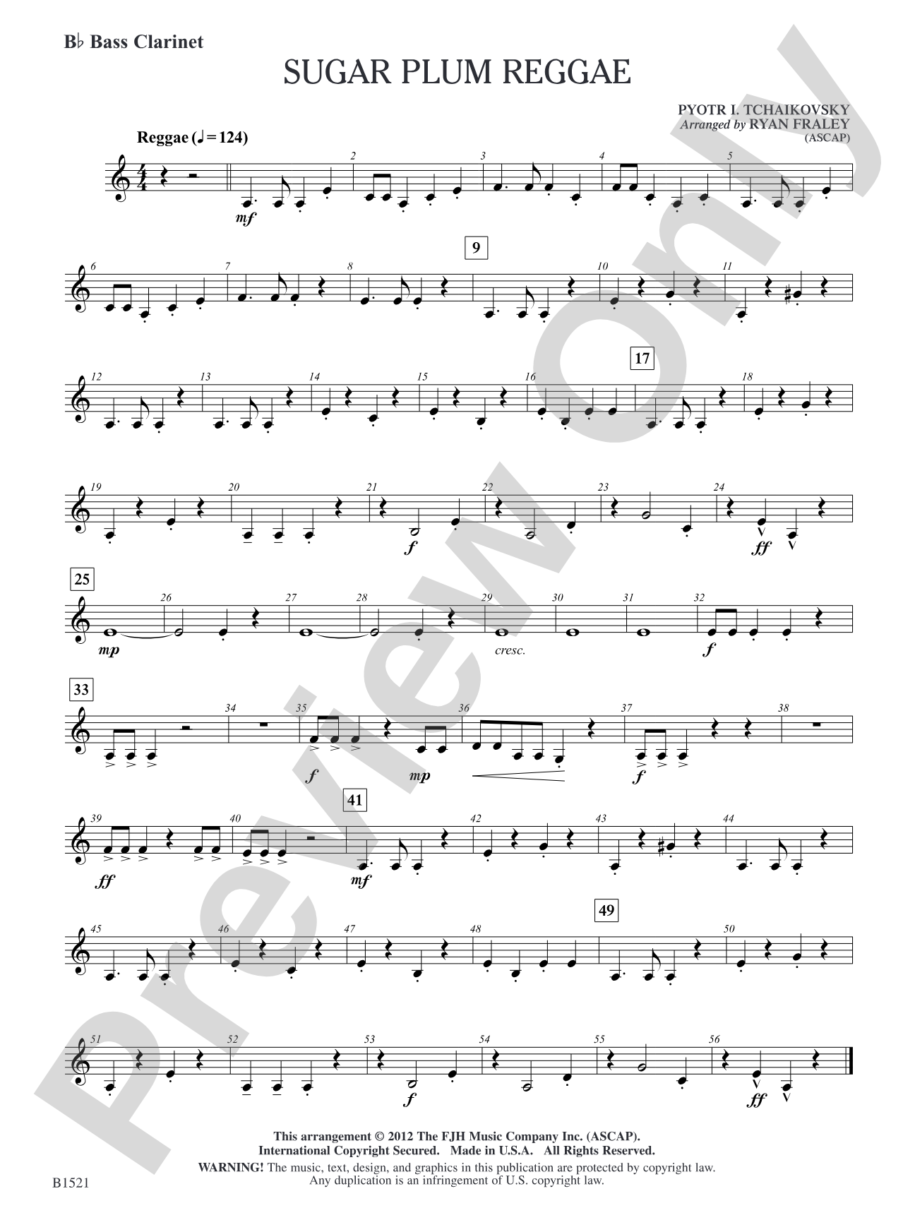 Sugar Plum Reggae: B-flat Bass Clarinet