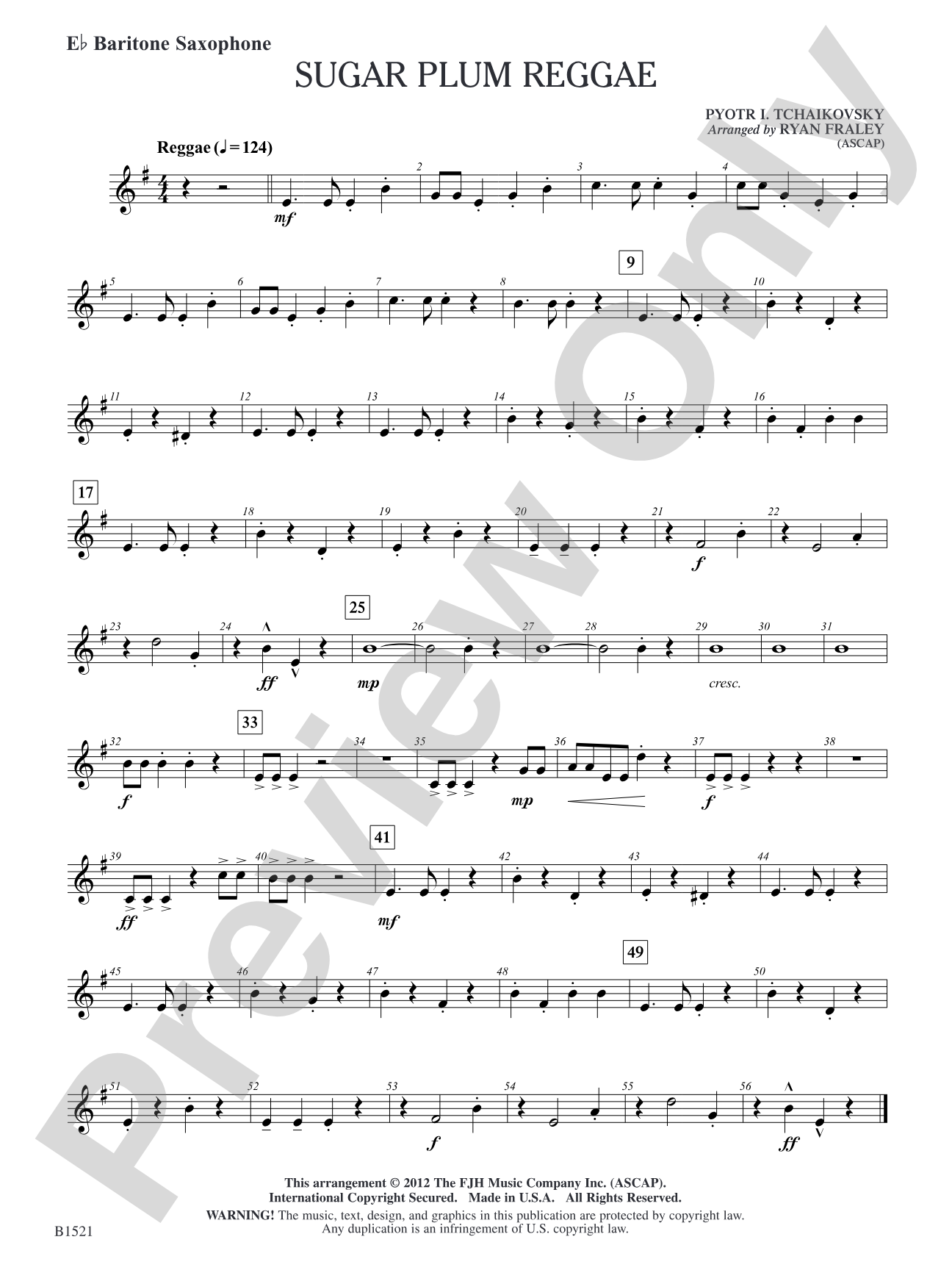 Sugar Plum Reggae: E-flat Baritone Saxophone