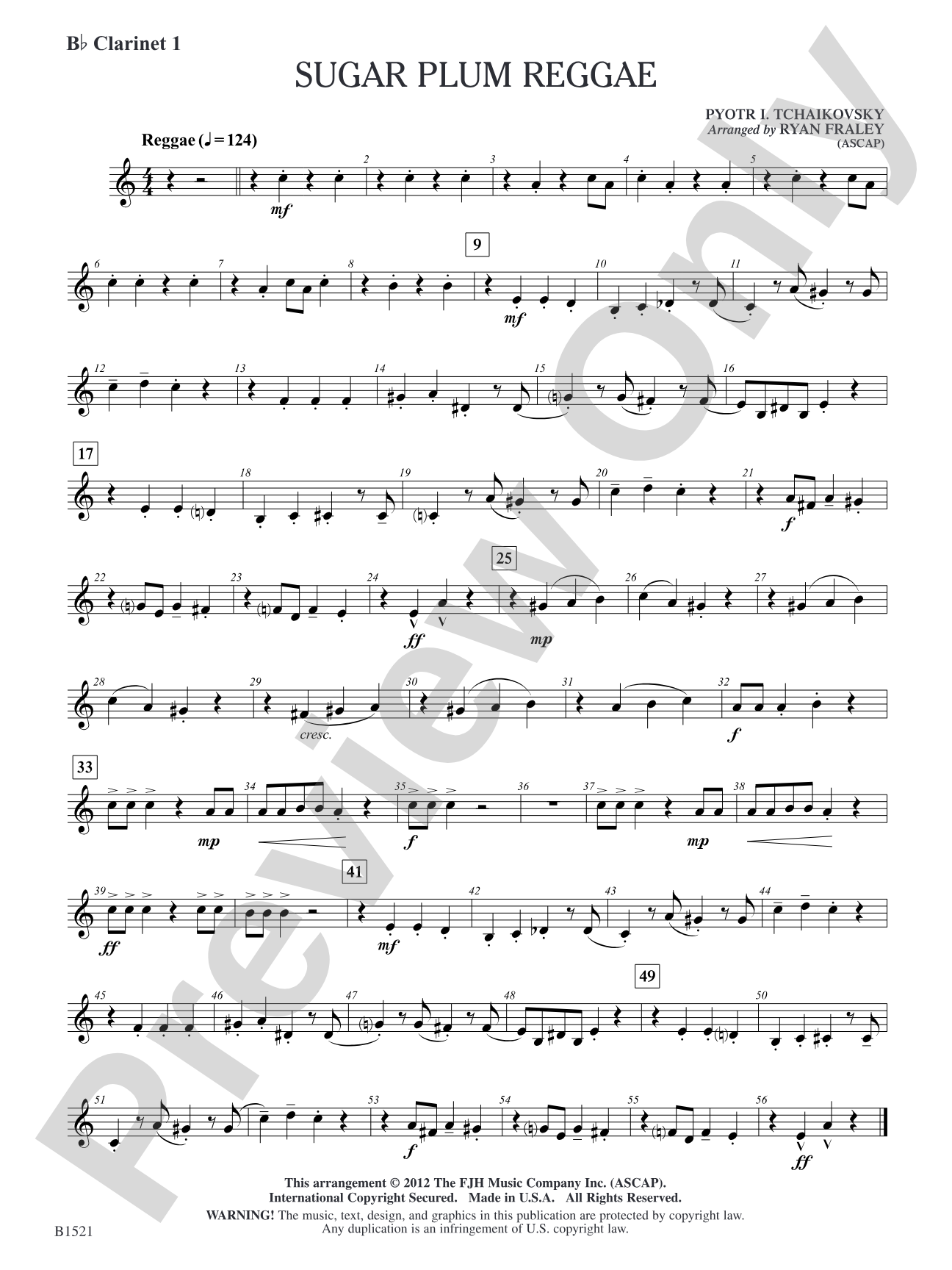Sugar Plum Reggae: B-flat Clarinet 1