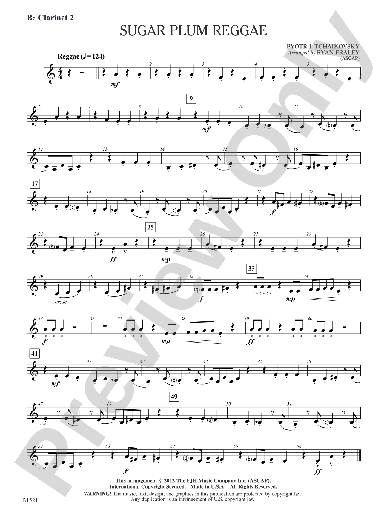 Sugar Plum Reggae: B-flat Clarinet 2