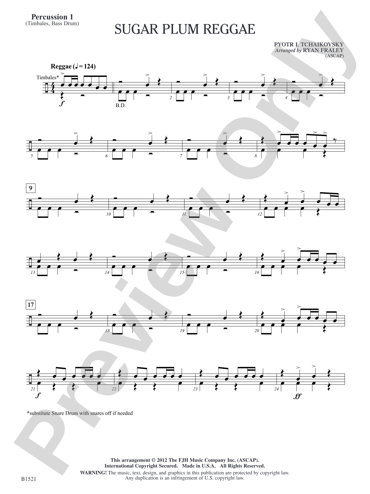 Sugar Plum Reggae: Percussion 1