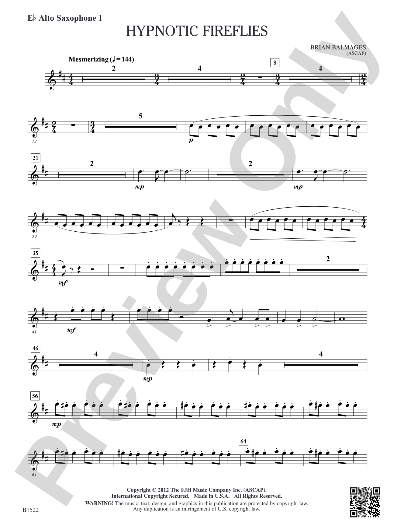 Hypnotic Fireflies: E-flat Alto Saxophone 1