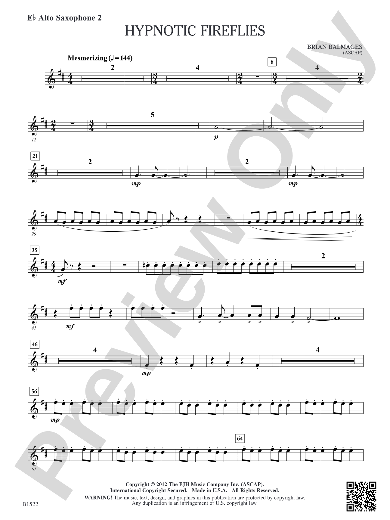 Hypnotic Fireflies: E-flat Alto Saxophone 2