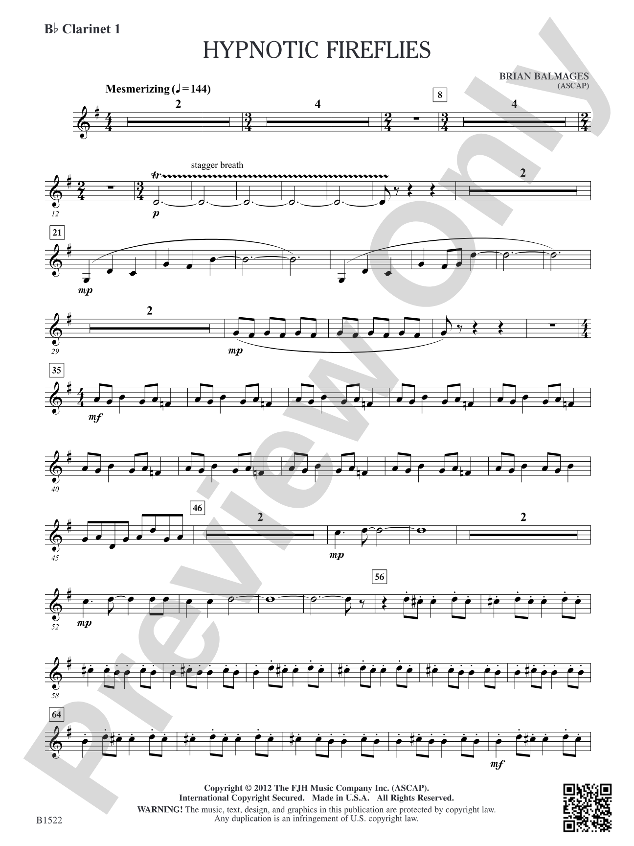 Hypnotic Fireflies: B-flat Clarinet 1