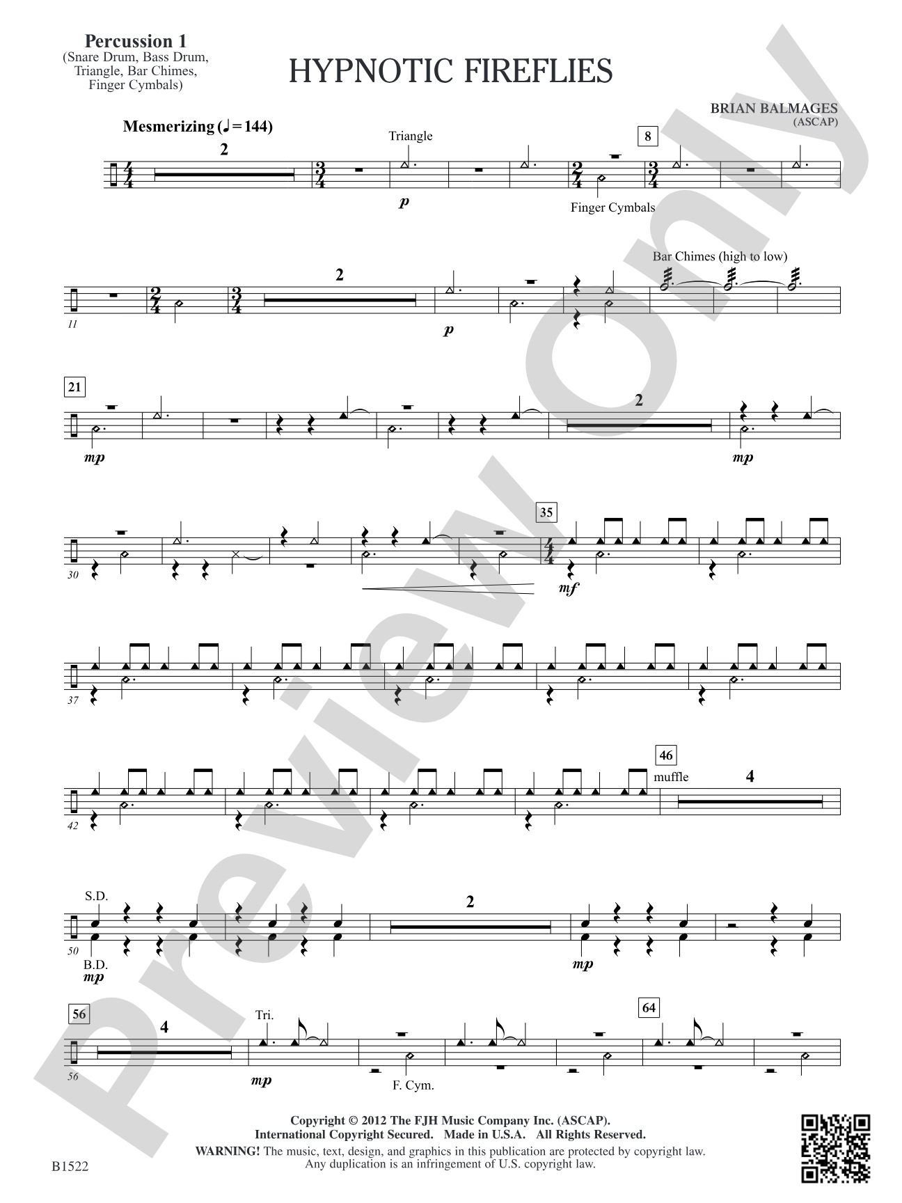 Hypnotic Fireflies: Percussion 1