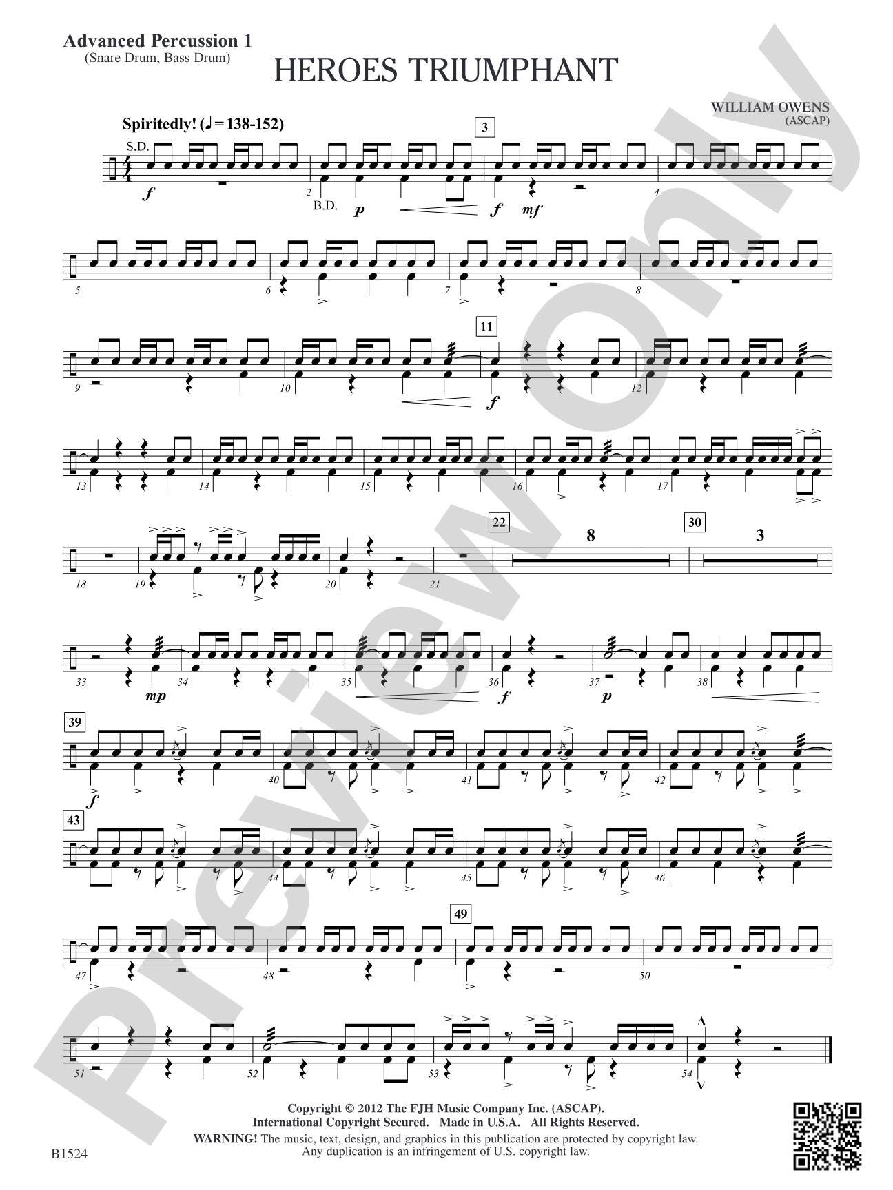 Heroes Triumphant: Advanced Percussion 1