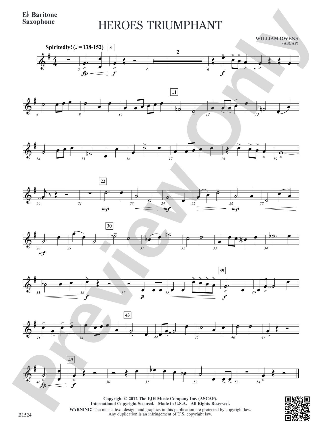Heroes Triumphant: E-flat Baritone Saxophone