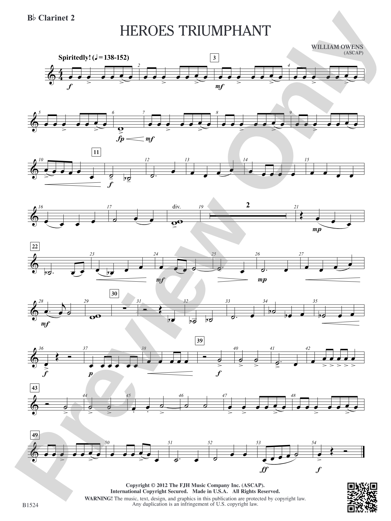 Heroes Triumphant: B-flat Clarinet 2