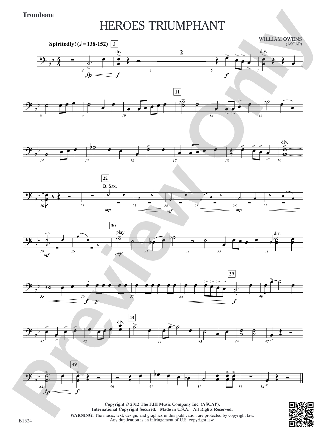Heroes Triumphant: Trombone