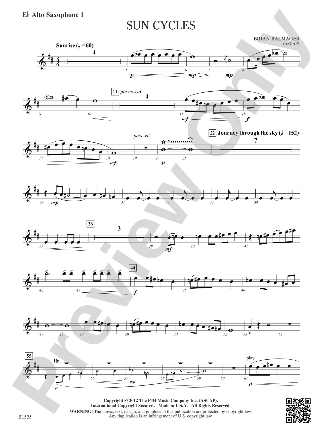 Sun Cycles: E-flat Alto Saxophone 1