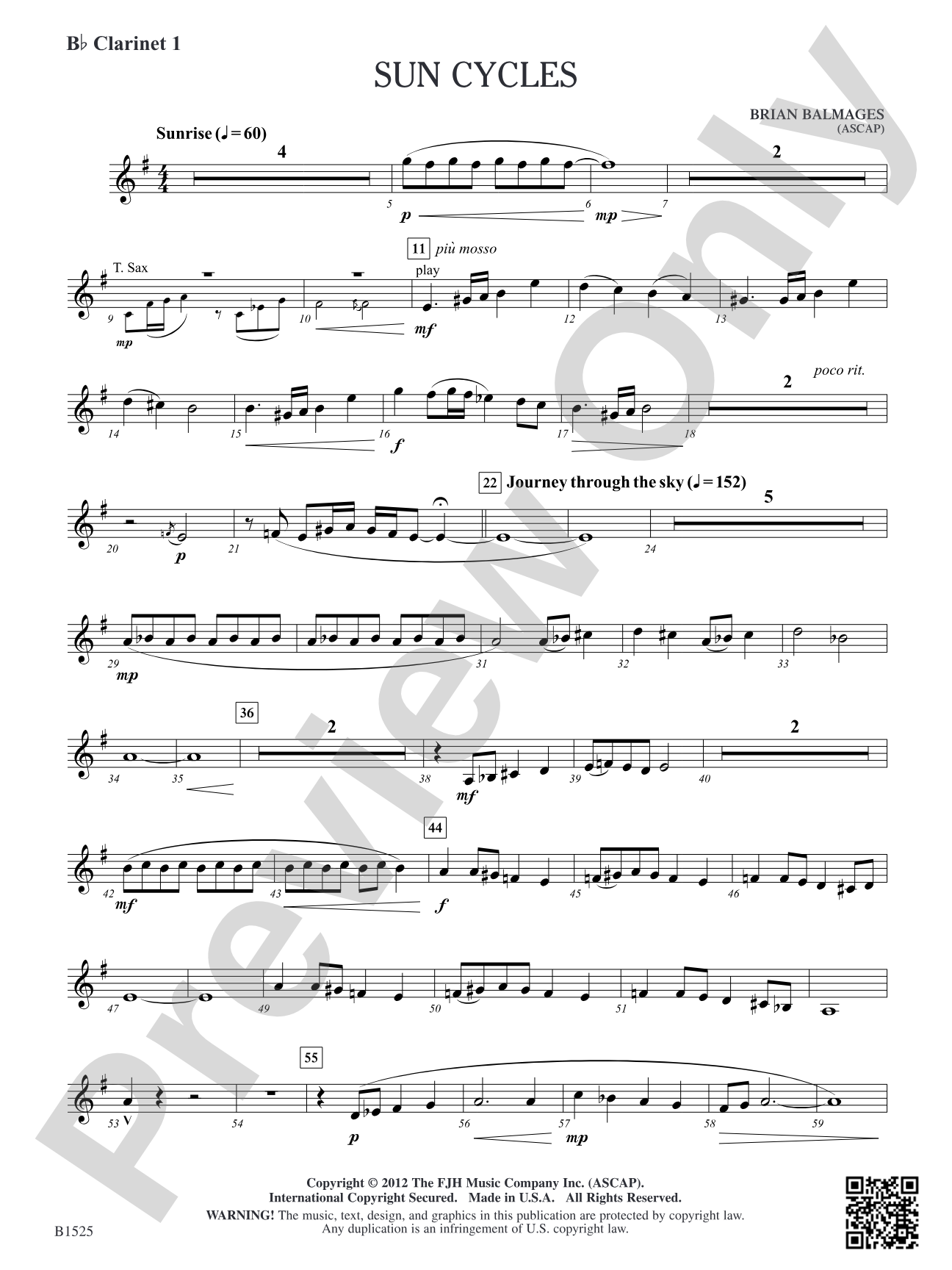 Sun Cycles: B-flat Clarinet 1