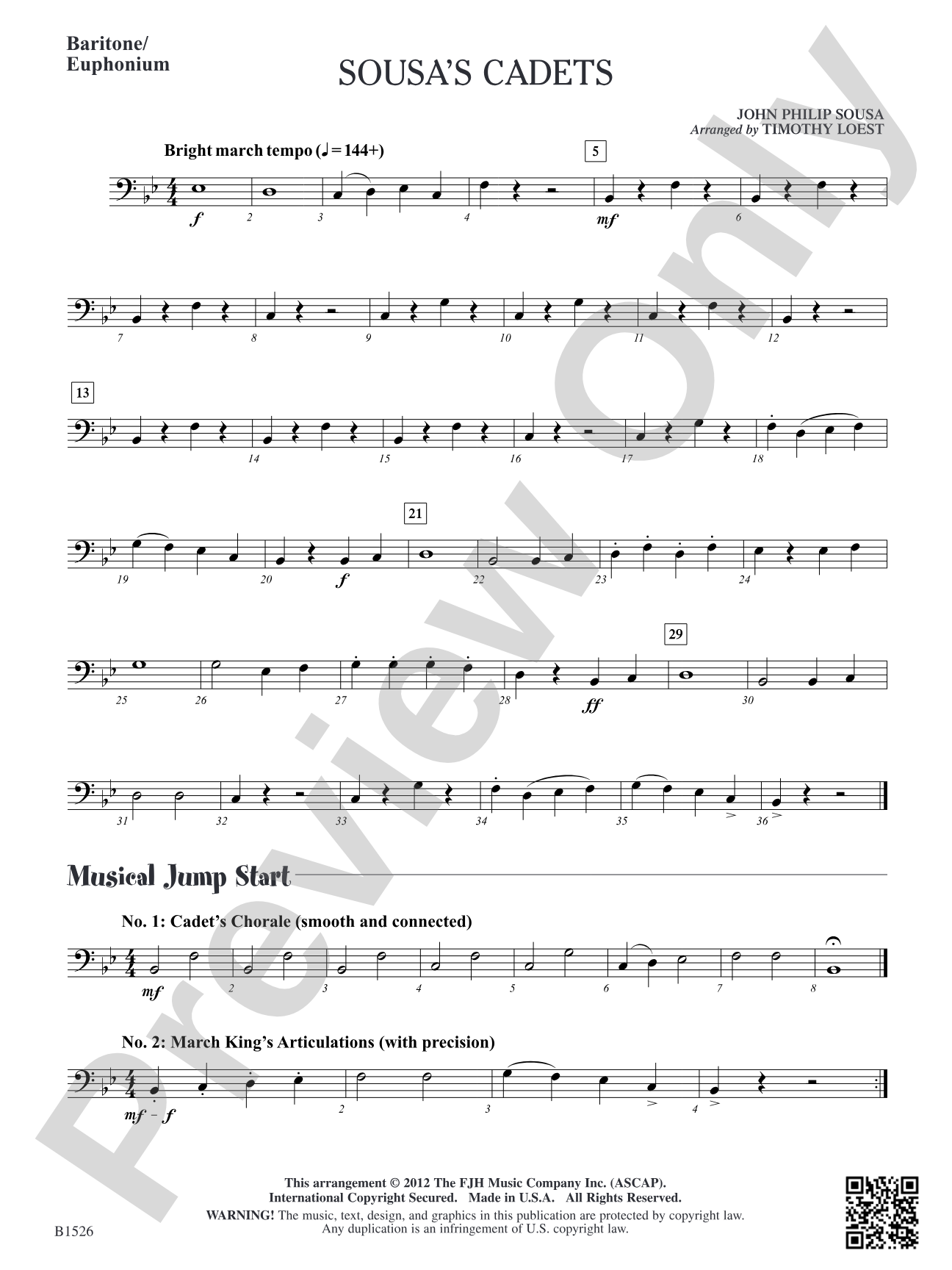 Sousa's Cadets: Baritone/Euphonium