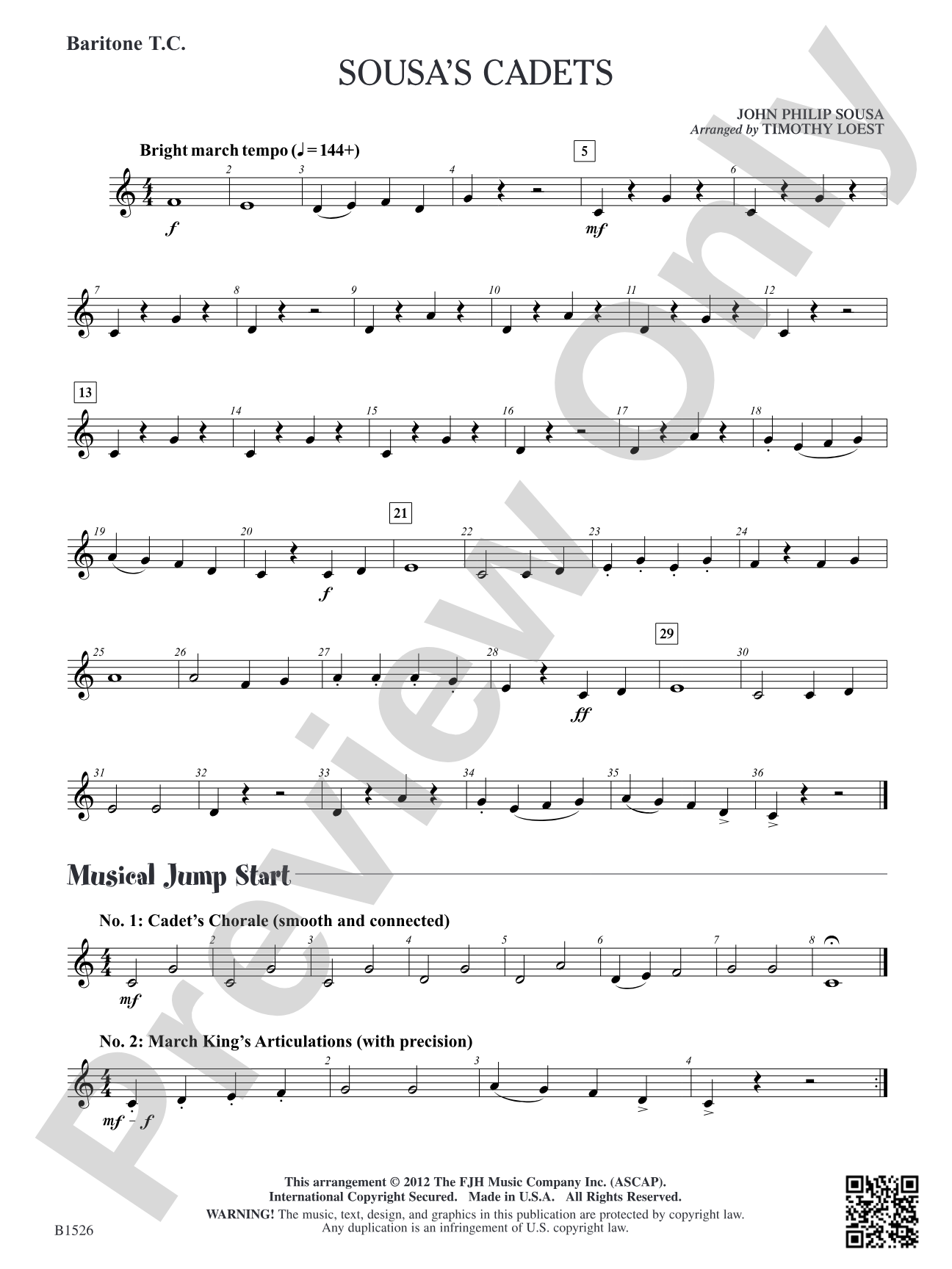 Sousa's Cadets: Baritone T.C.