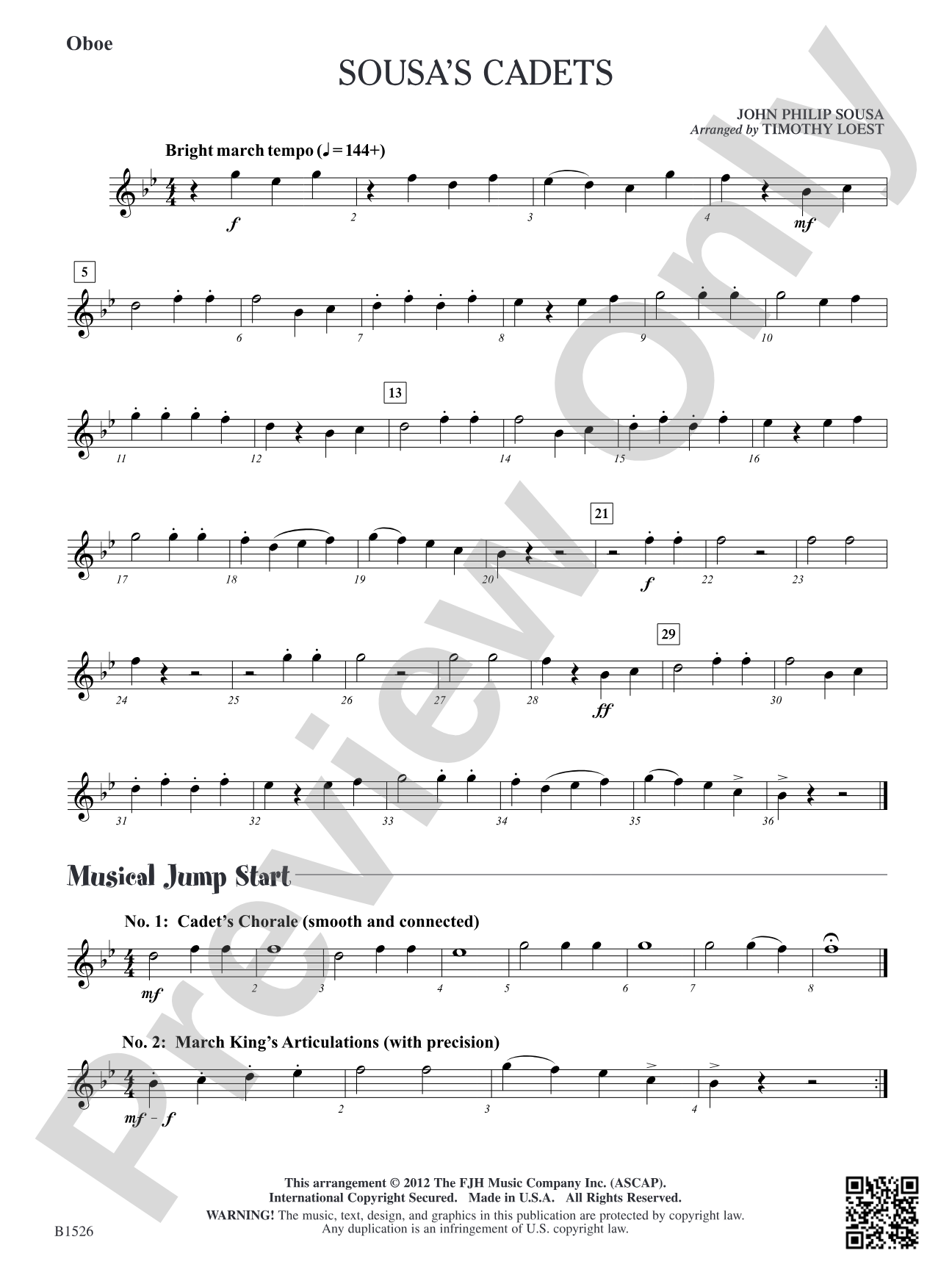 Sousa's Cadets: Oboe