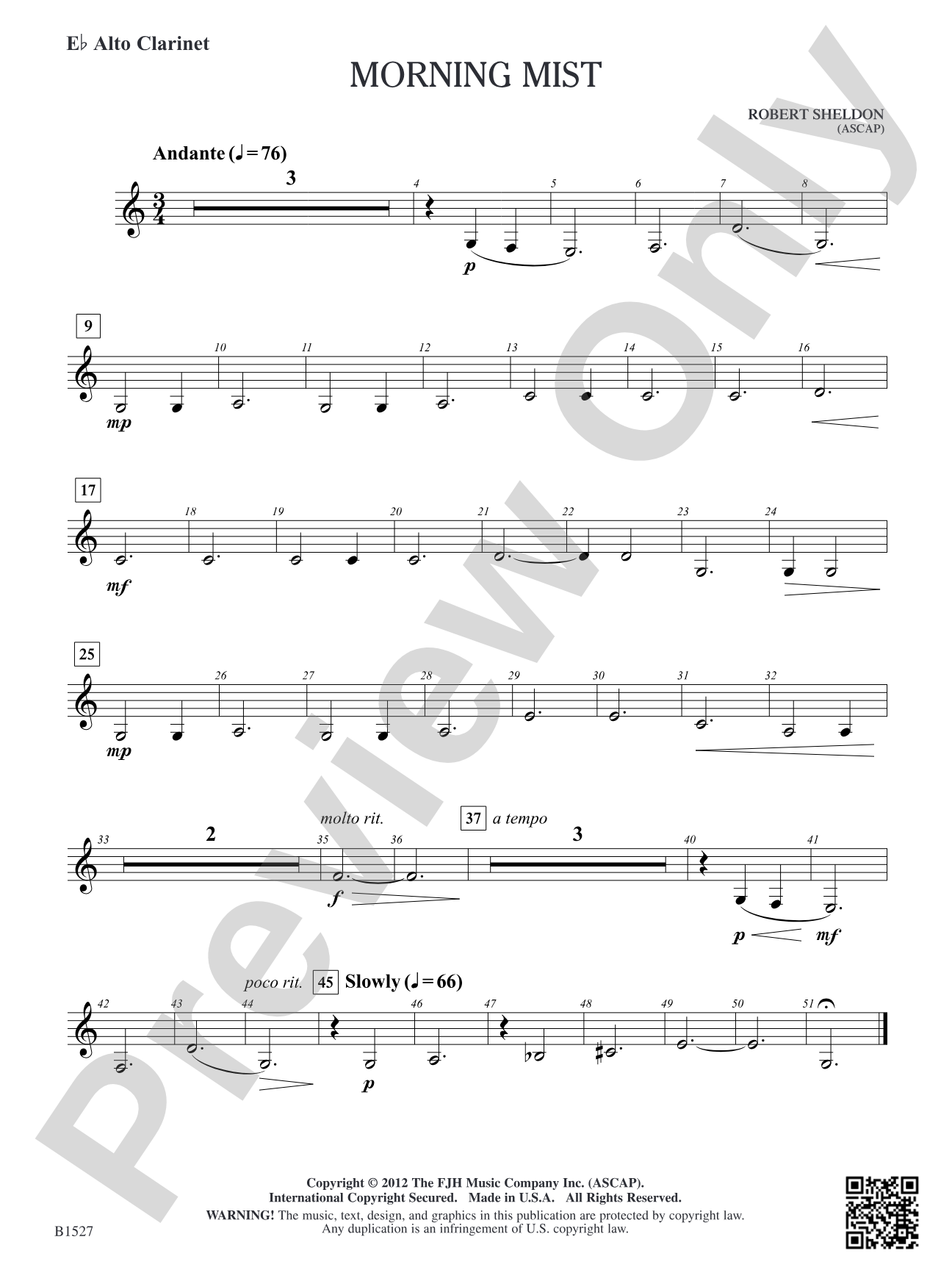 Morning Mist: E-flat Alto Clarinet