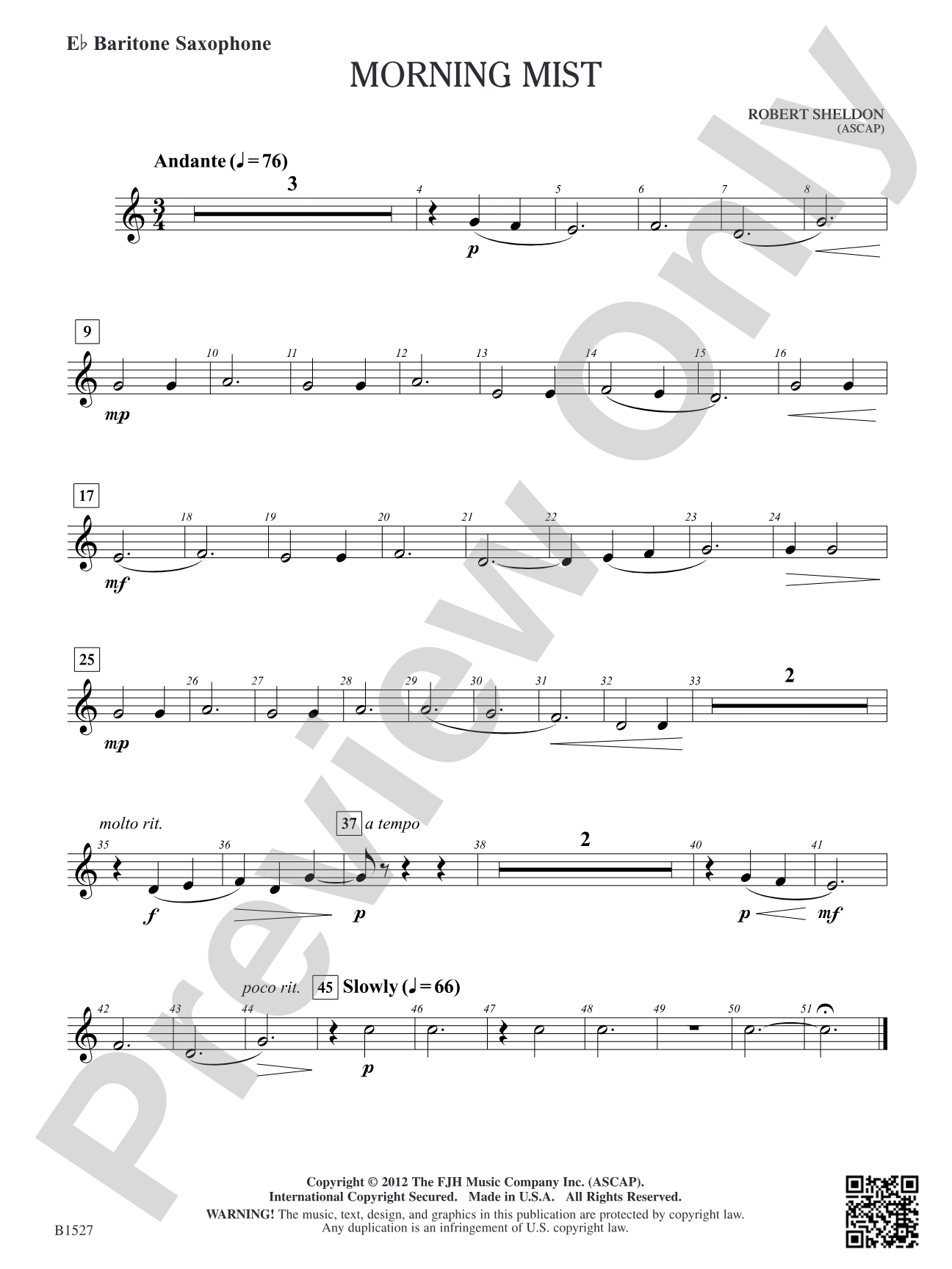 Morning Mist: E-flat Baritone Saxophone