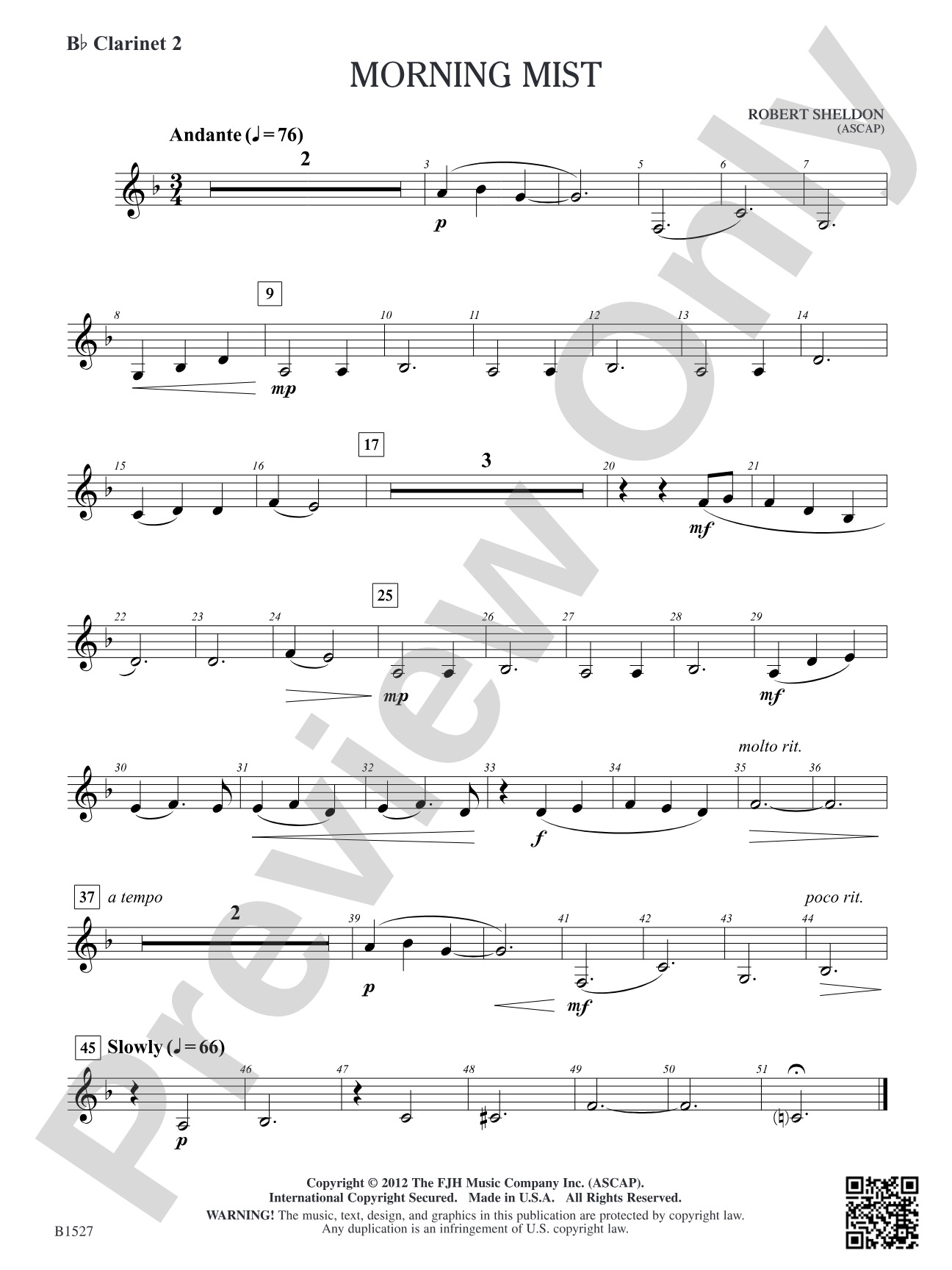 Morning Mist: B-flat Clarinet 2