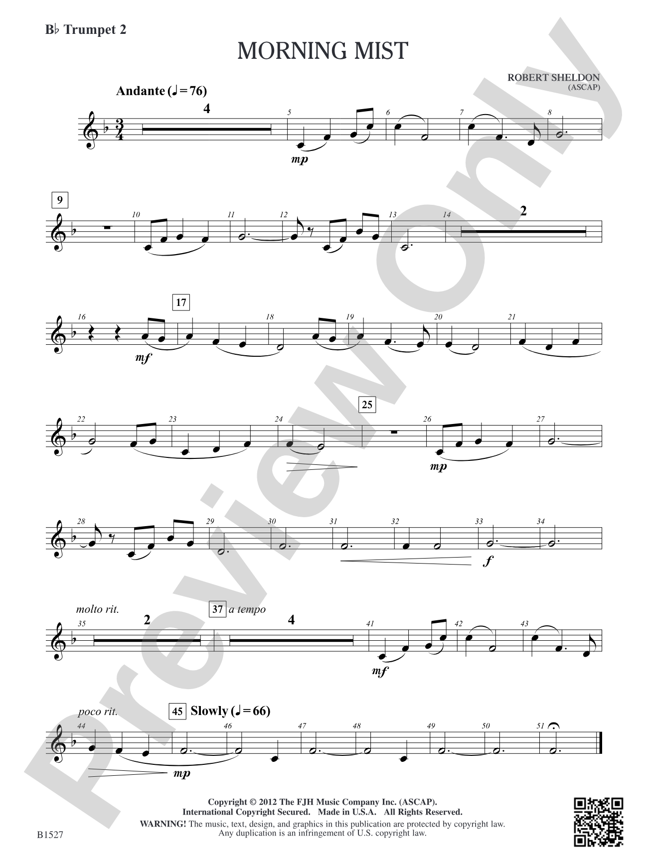 Morning Mist: B-flat Trumpet 2