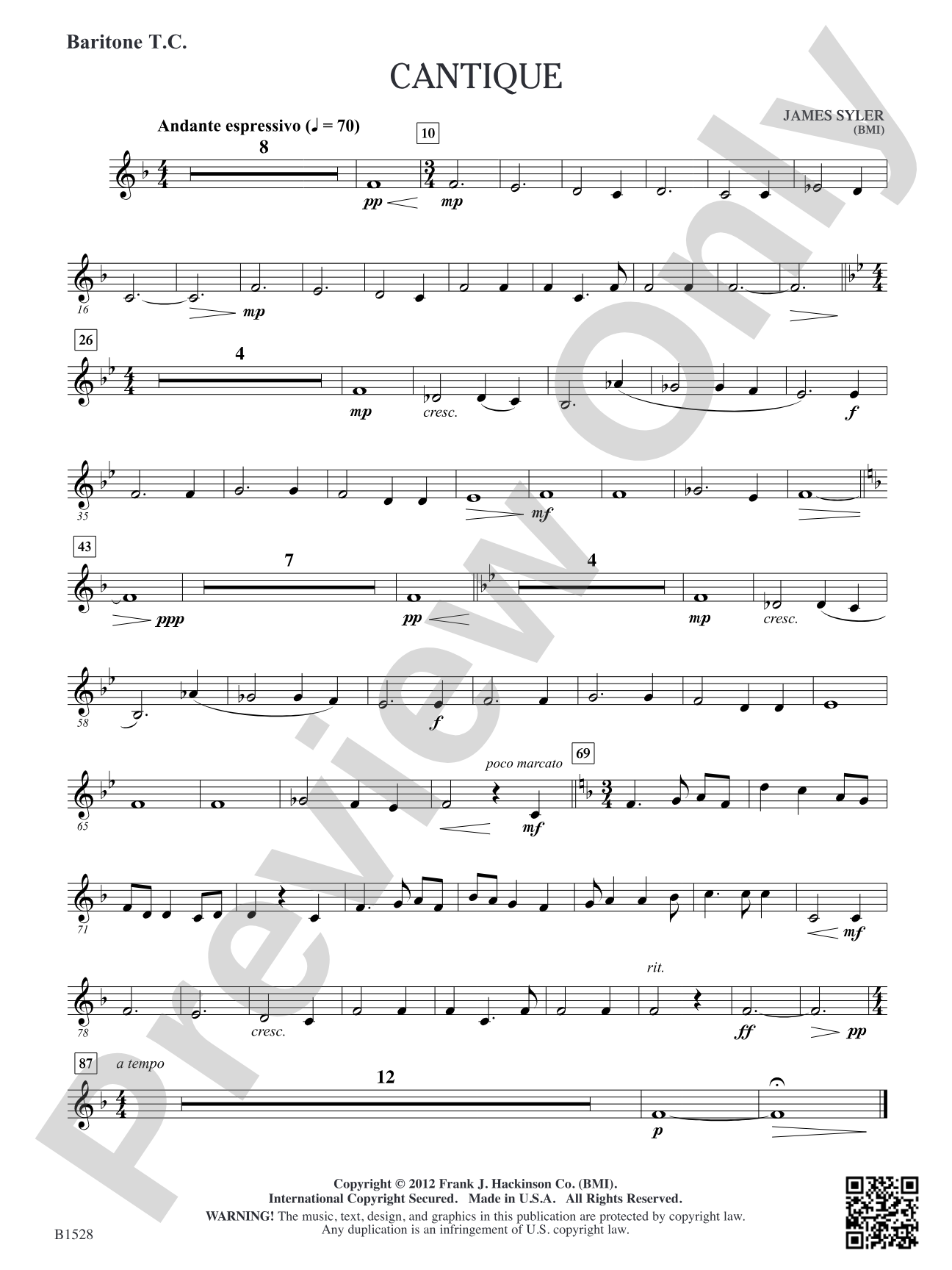 Cantique: Baritone T.C.