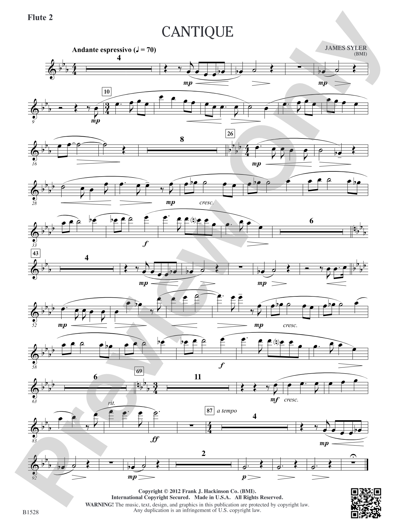 Cantique: Flute 2