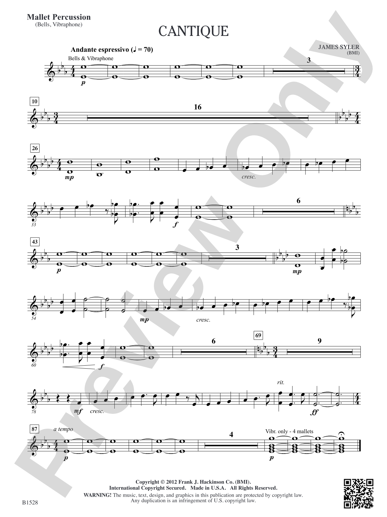 Cantique: Mallet Percussion