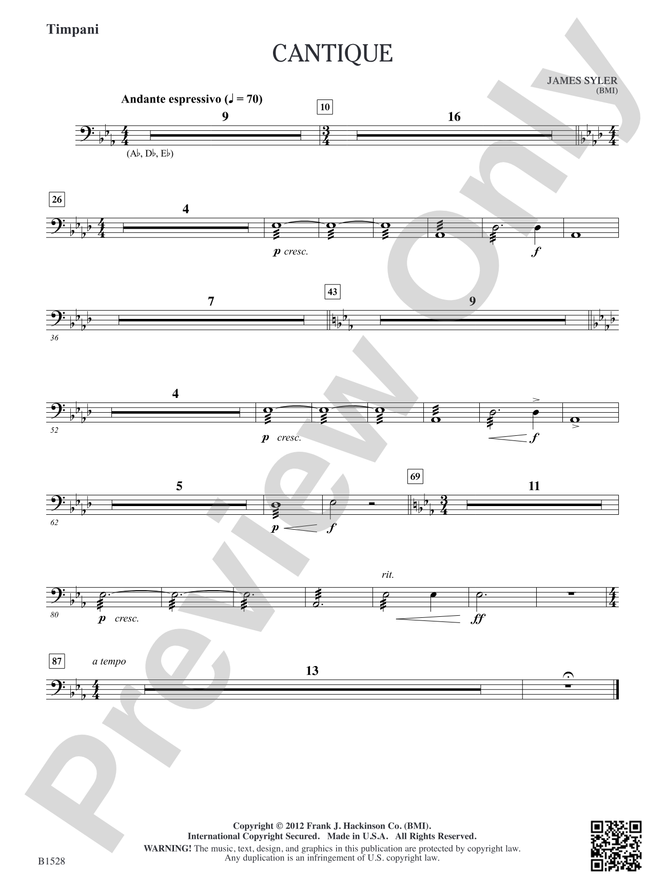 Cantique: Timpani