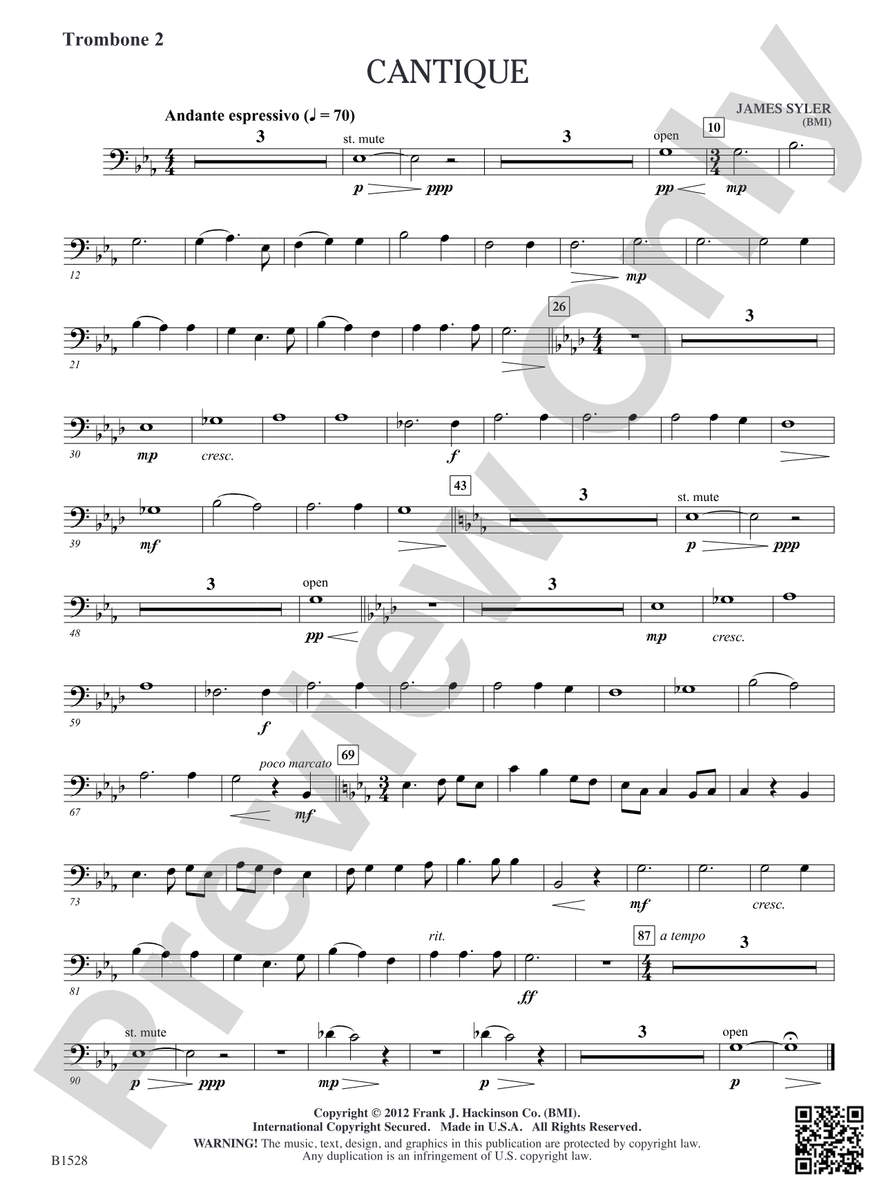 Cantique: Trombone 2