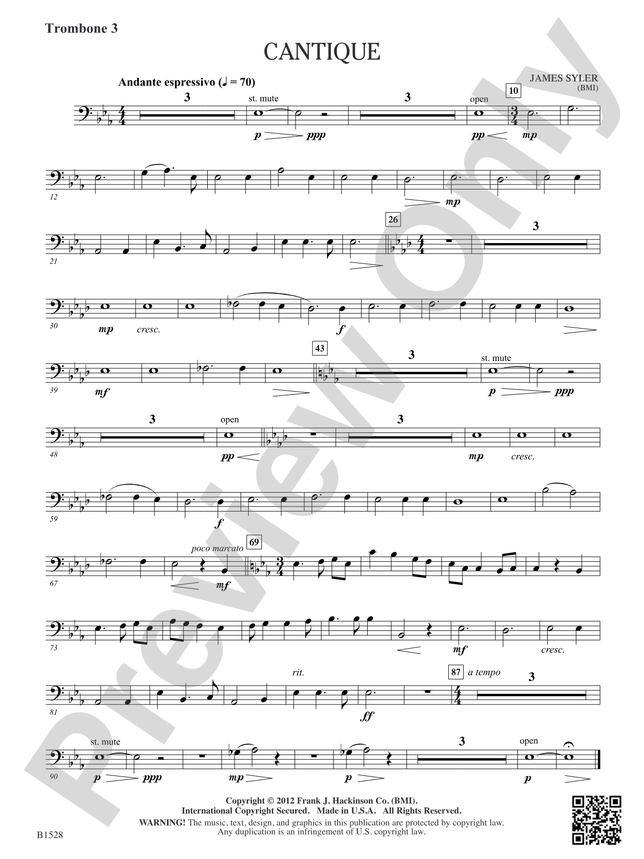 Cantique: Trombone 3