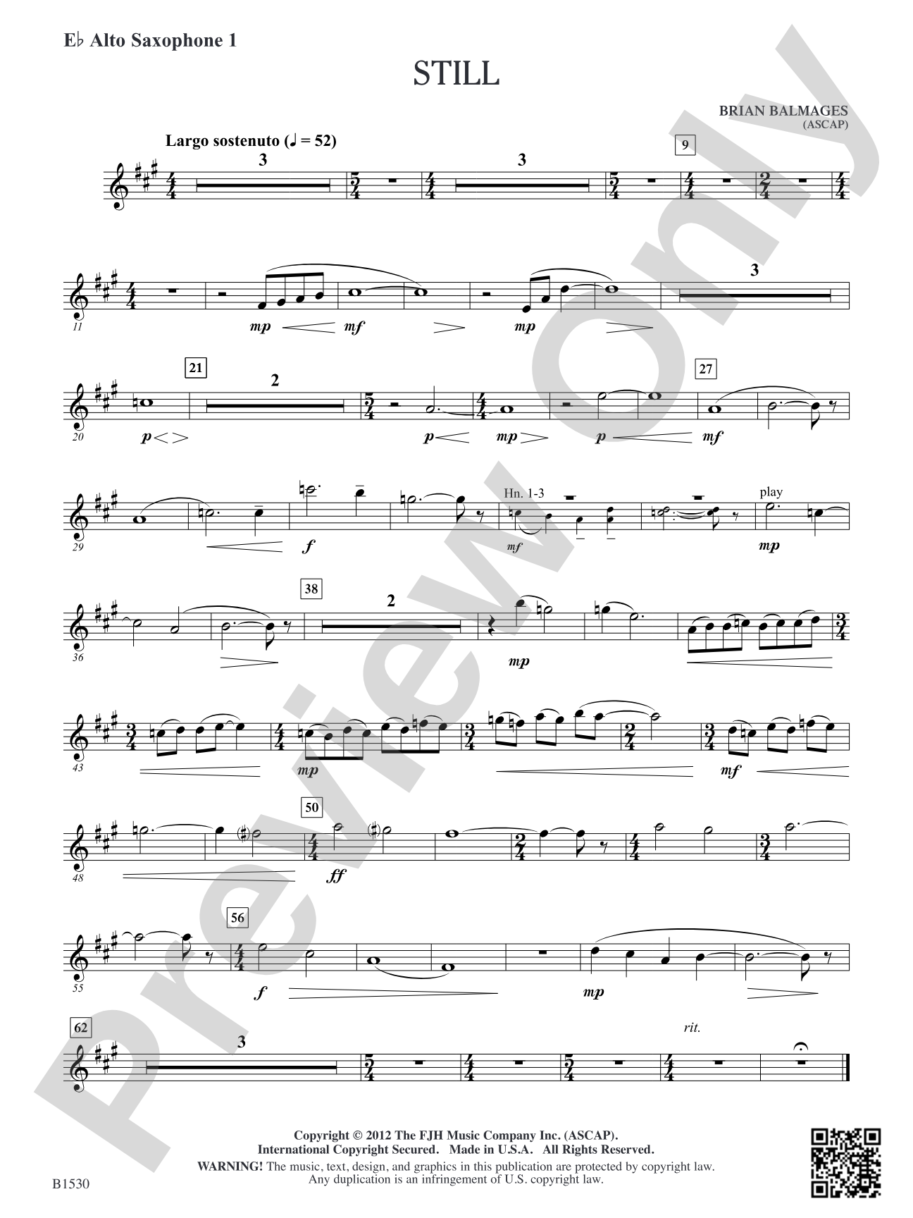 Still: E-flat Alto Saxophone 1