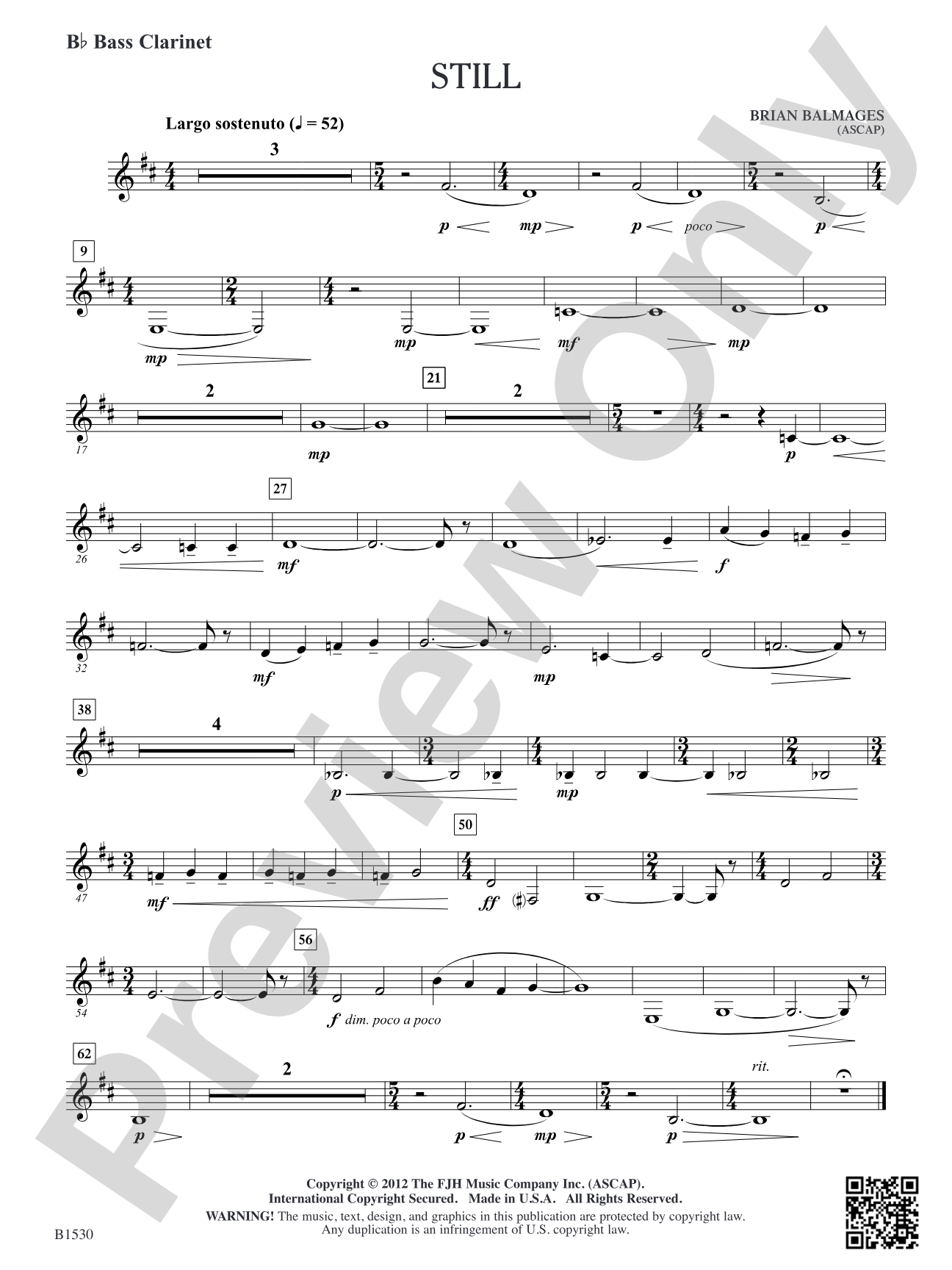 Still: B-flat Bass Clarinet