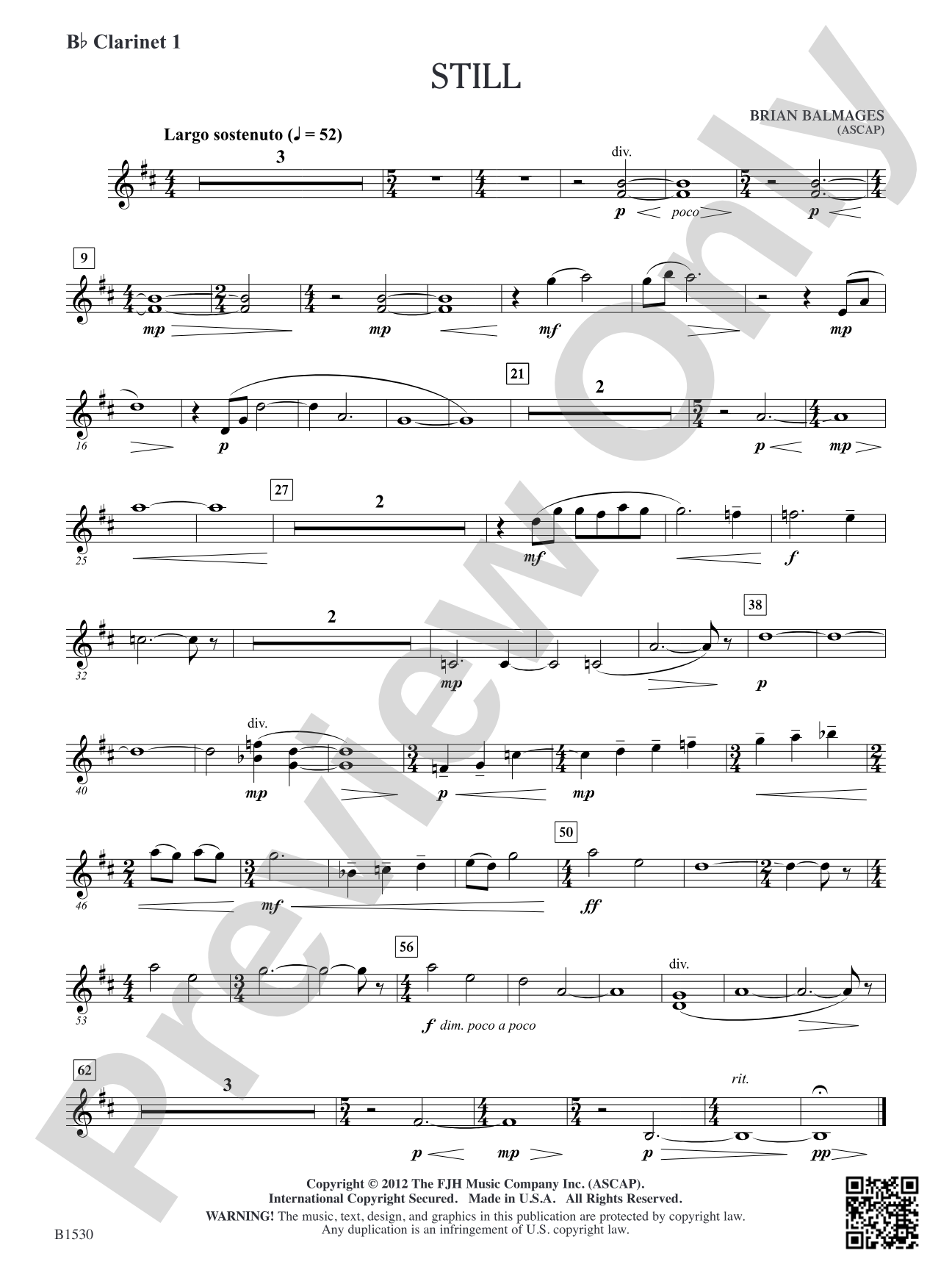 Still: B-flat Clarinet 1