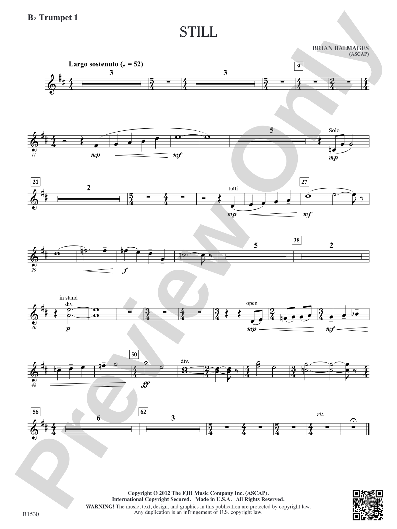 Still: B-flat Trumpet 1