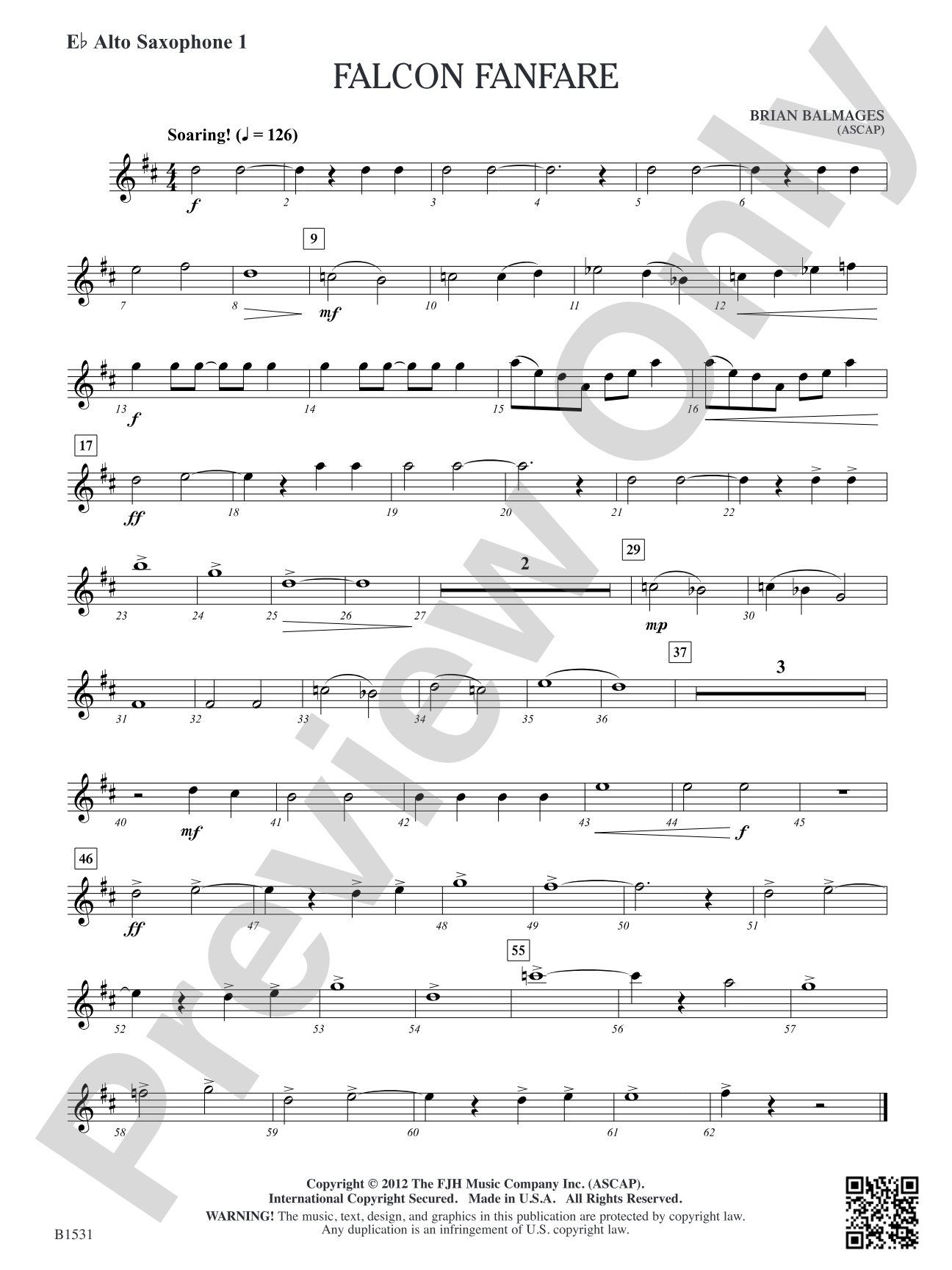 Falcon Fanfare: E-flat Alto Saxophone 1