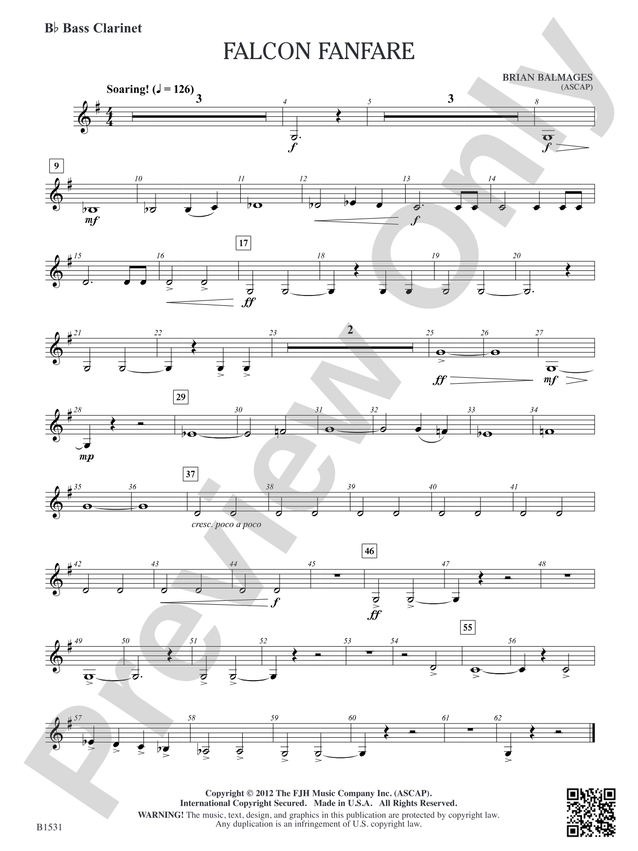 Falcon Fanfare: B-flat Bass Clarinet