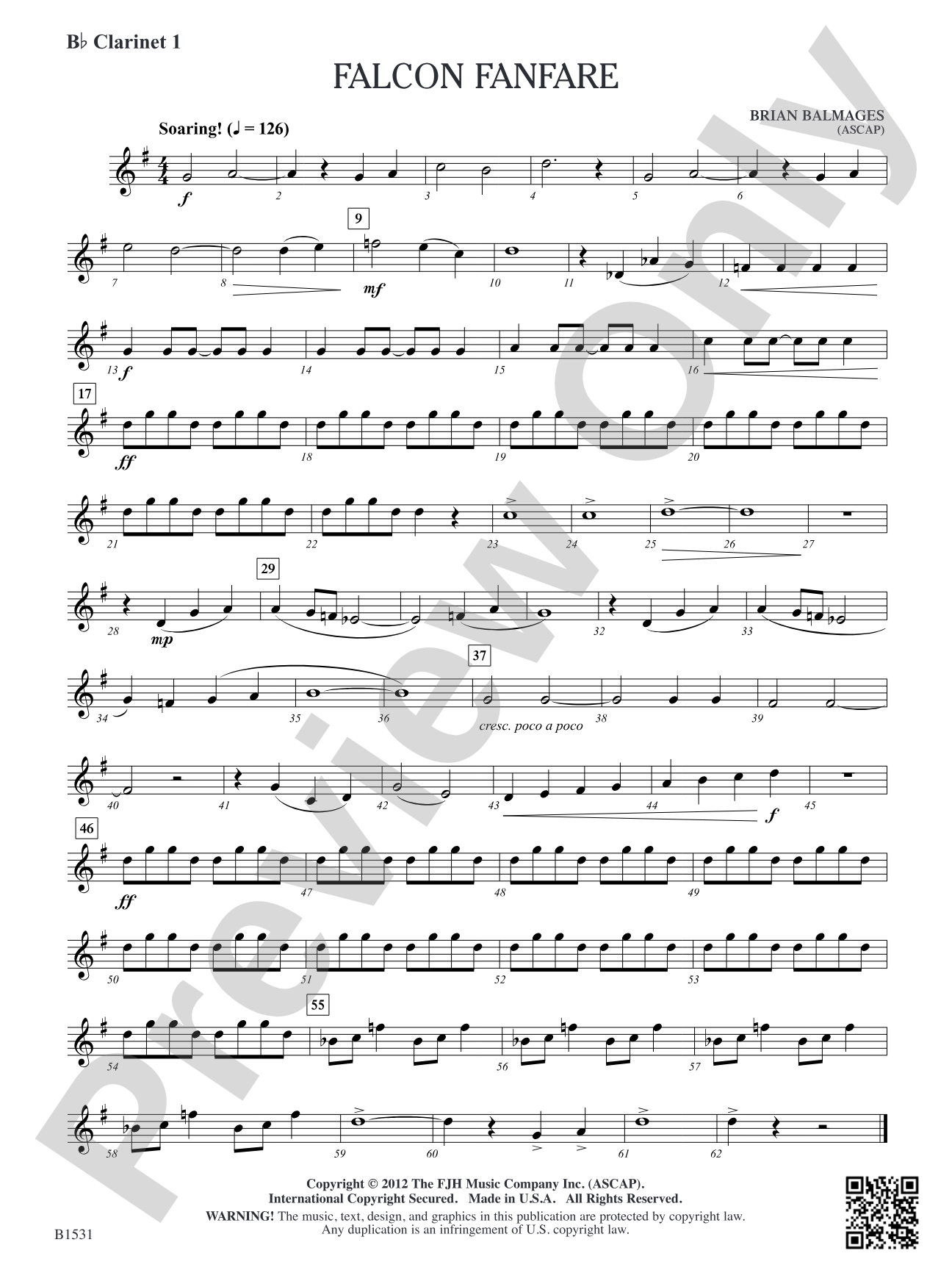 Falcon Fanfare: B-flat Clarinet 1