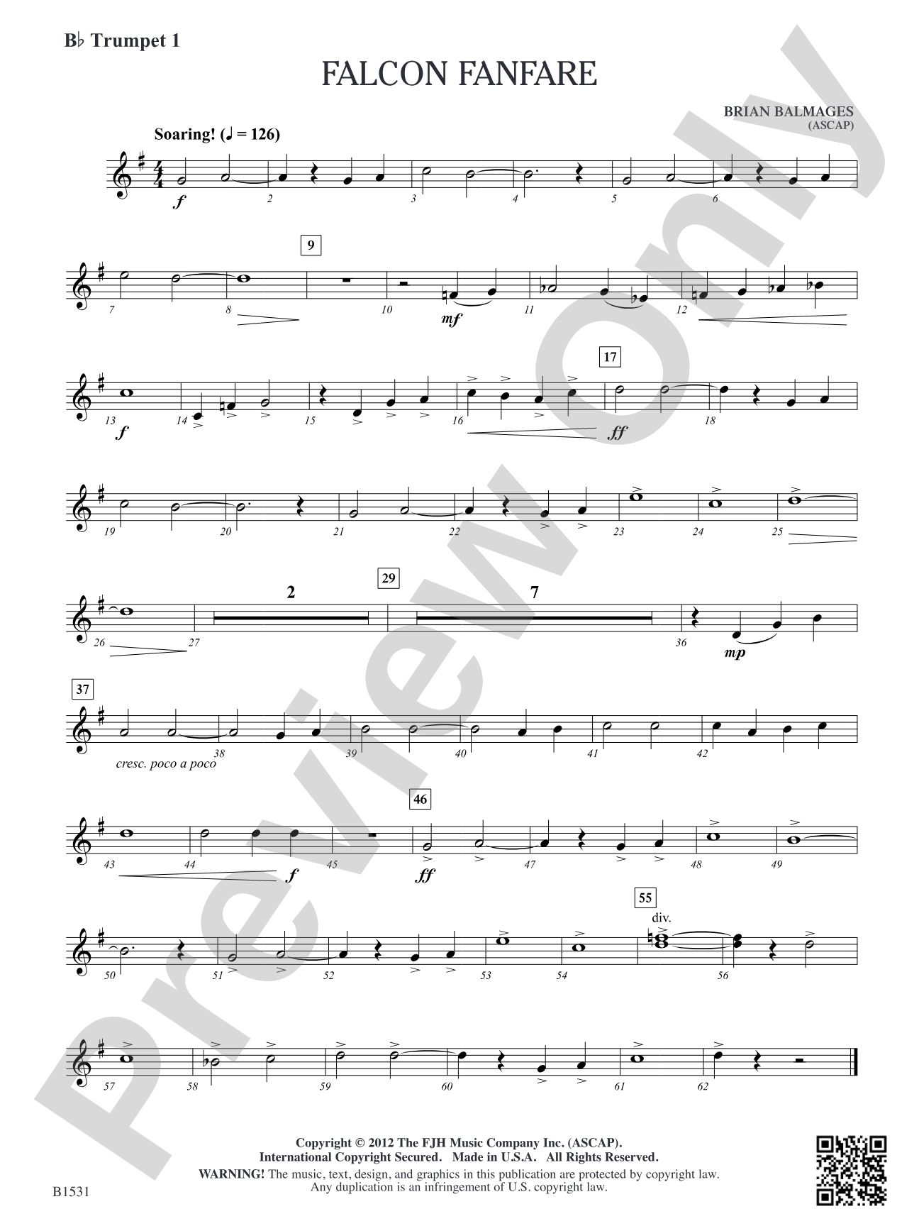 Falcon Fanfare: B-flat Trumpet 1